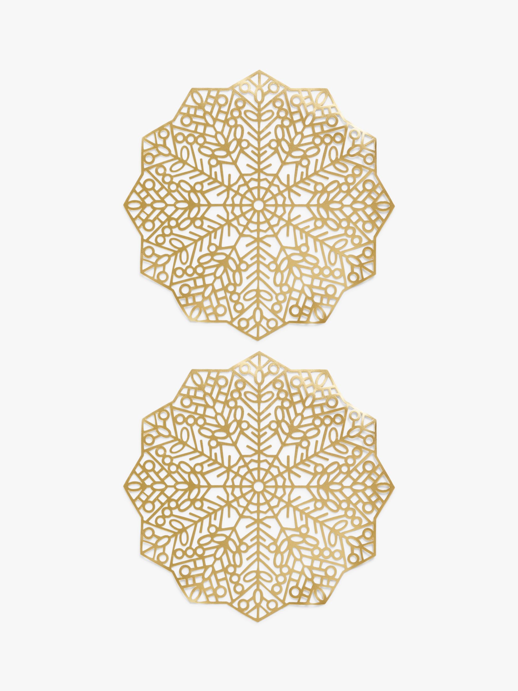 John Lewis Snowflake Cut-Out Placemats, Set of 2, Gold