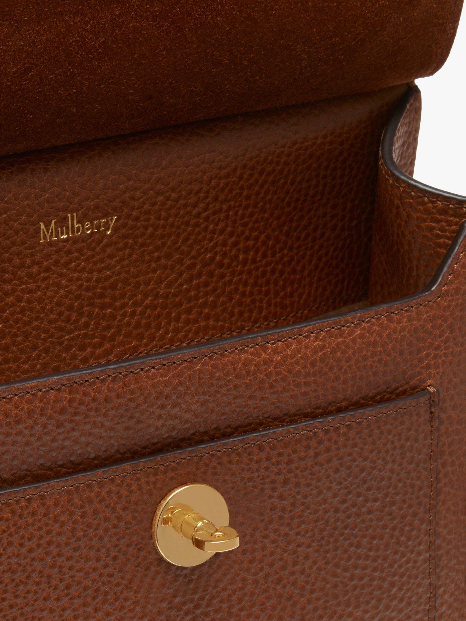Mulberry Antony Small Classic Grain Leather Messenger Bag, Oak at John  Lewis & Partners