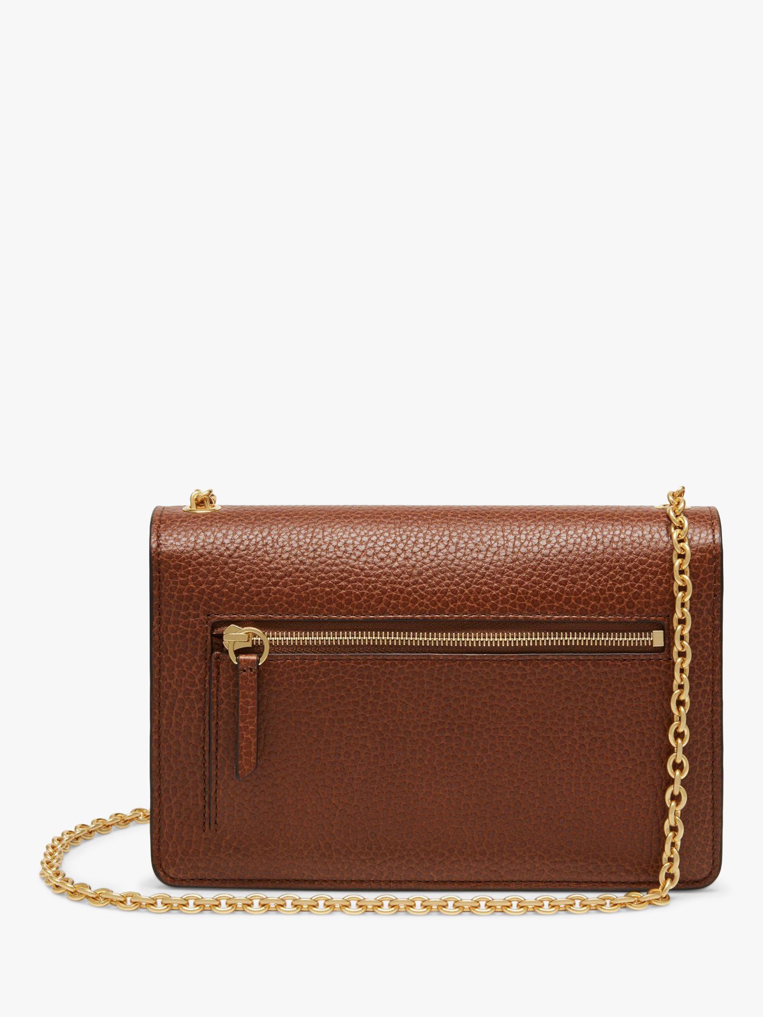 Mulberry Small Darley Small Classic Grain Leather Clutch Bag, Oak at ...