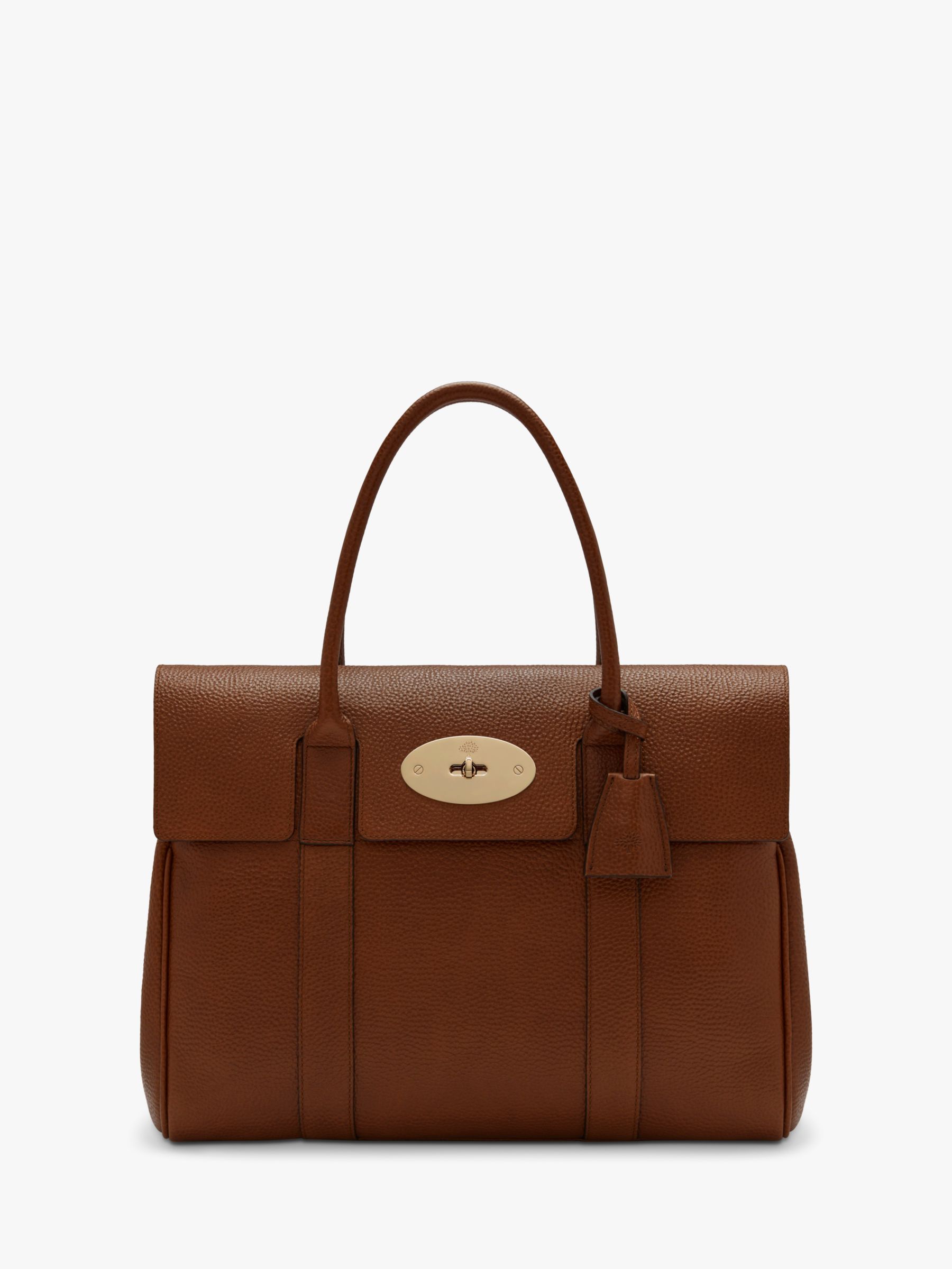 Mulberry Bayswater Grained Leather Bag OS Brown Leather