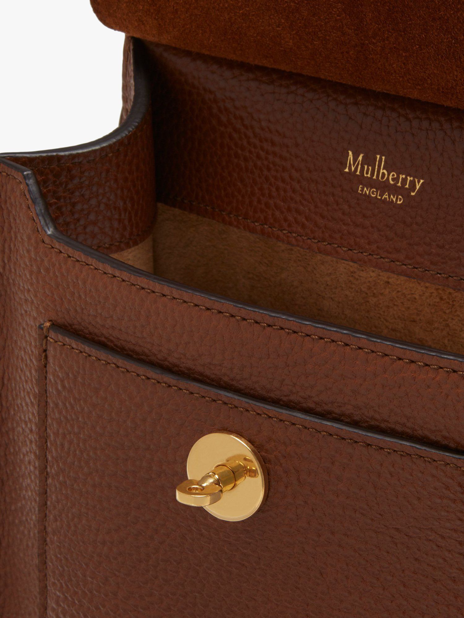 Mulberry Small Antony Classic Grain Leather Satchel, Oak