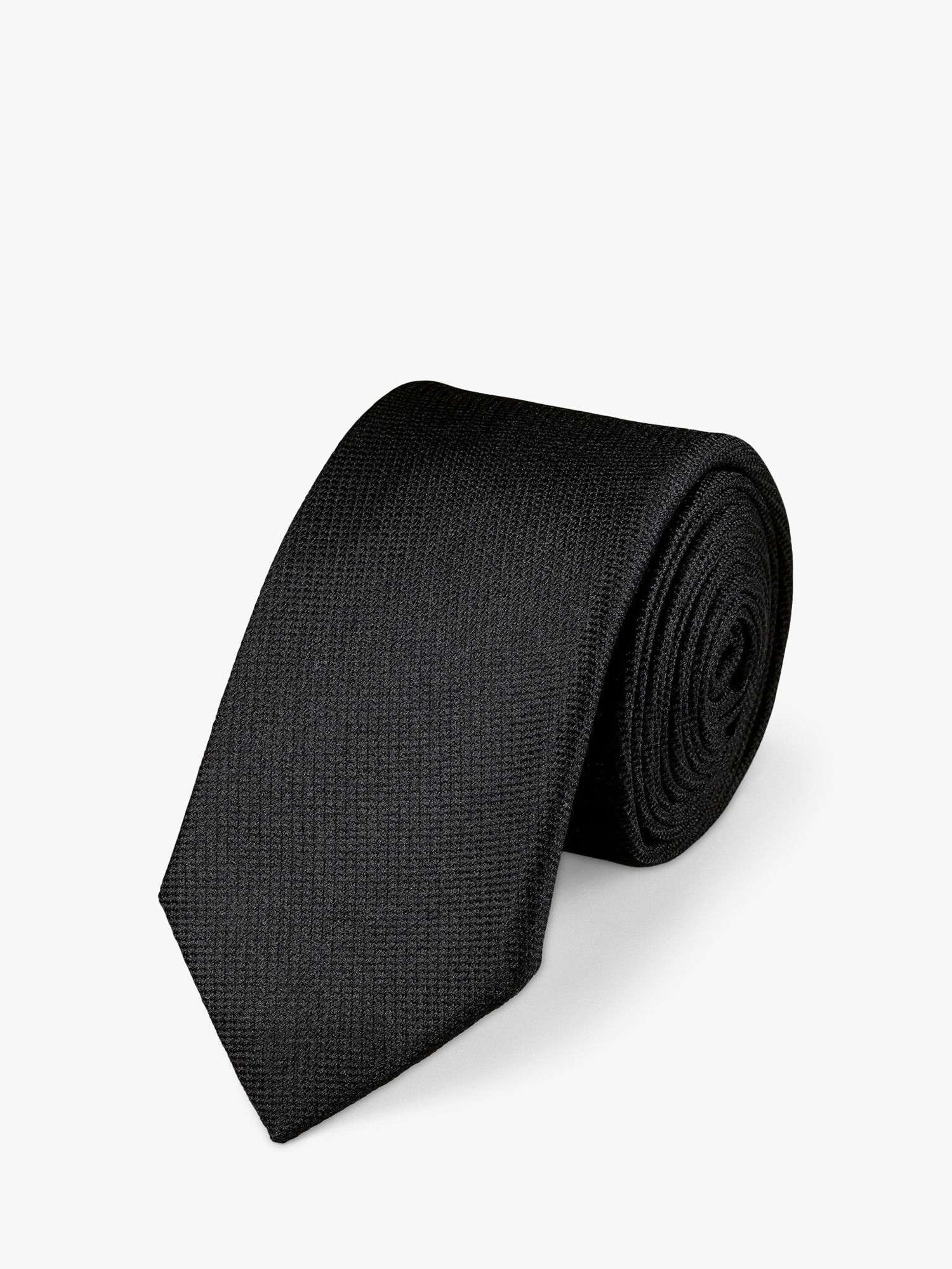 Charles Tyrwhitt Slim Silk Tie, Black at John Lewis & Partners