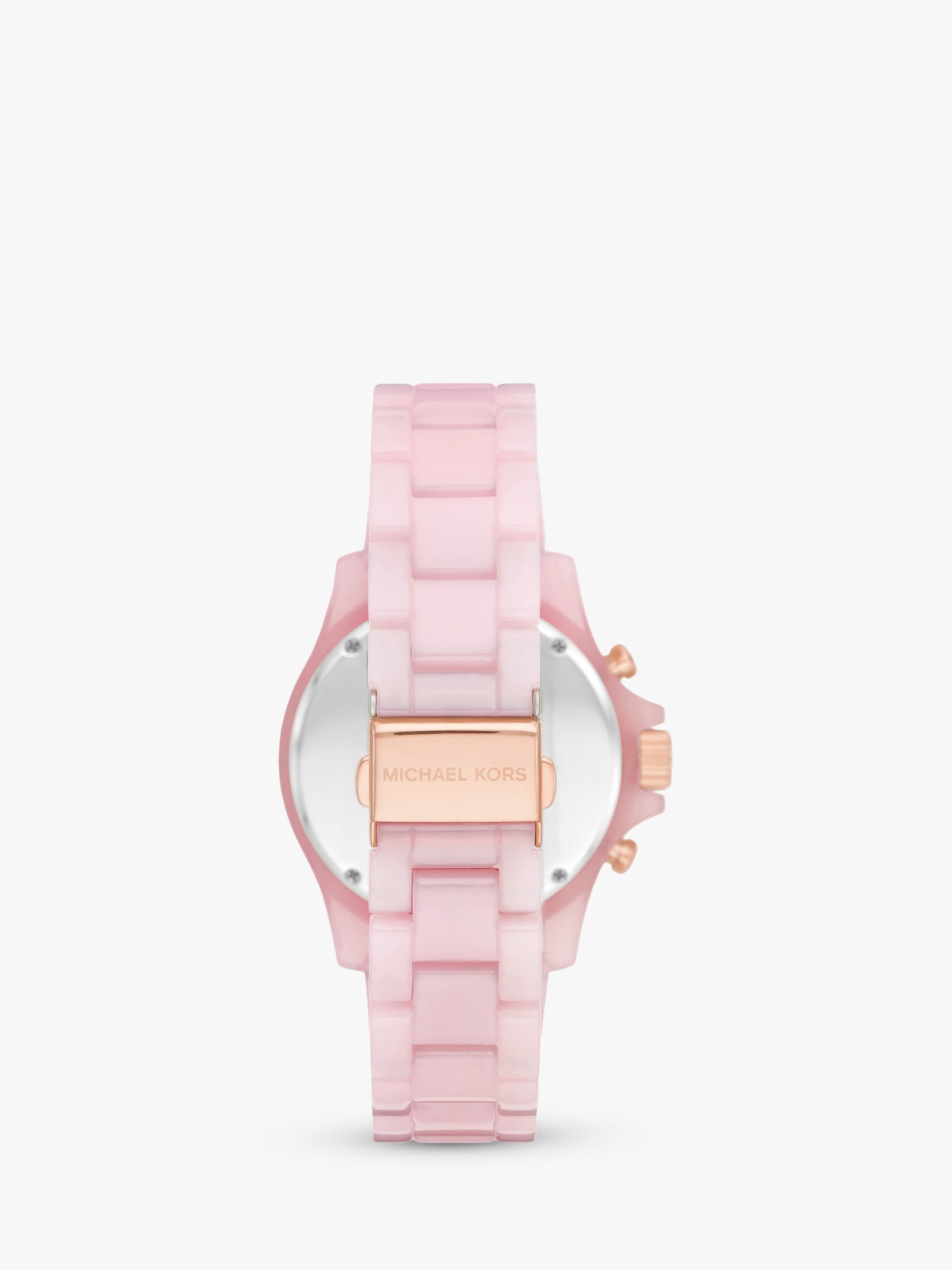 Michael Kors MK7240 Women's Everest Chronograph Date Bracelet Strap Watch,  Pink/White