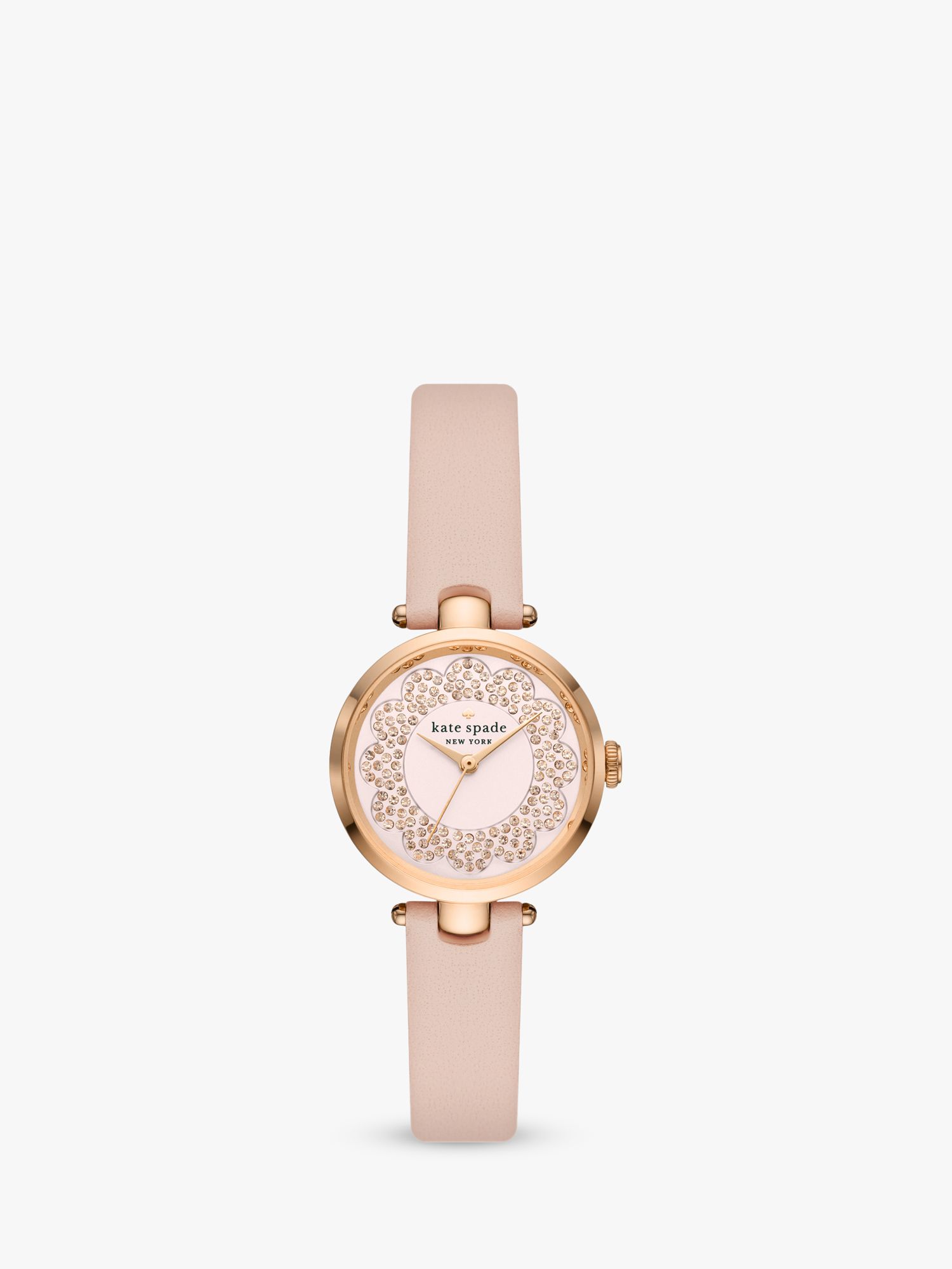 kate spade new york KSW1740 Women's Holland Crystal Leather Strap Watch ...