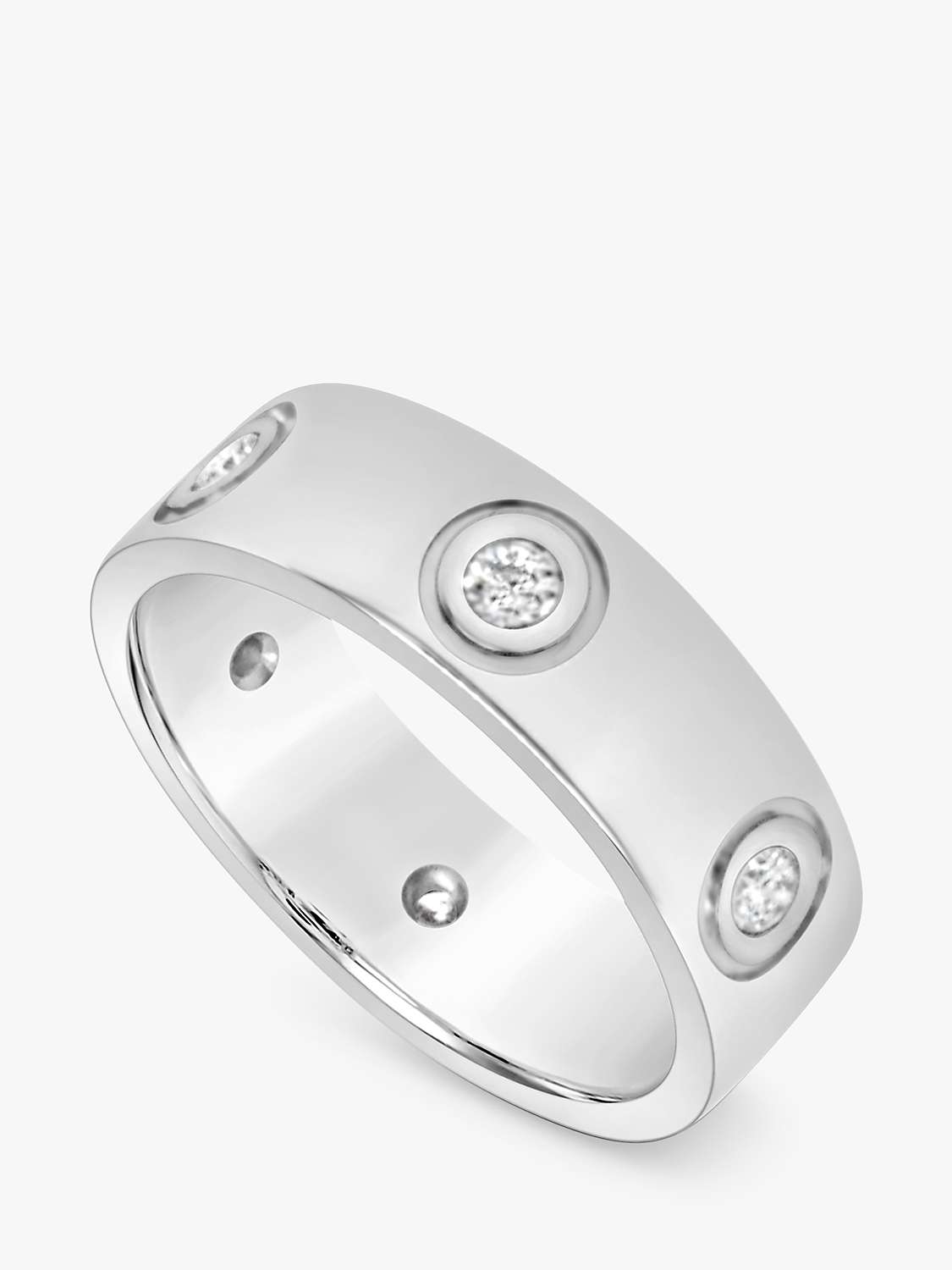 Buy Milton & Humble Jewellery Second Hand 18ct White Gold Diamond Band Ring Online at johnlewis.com