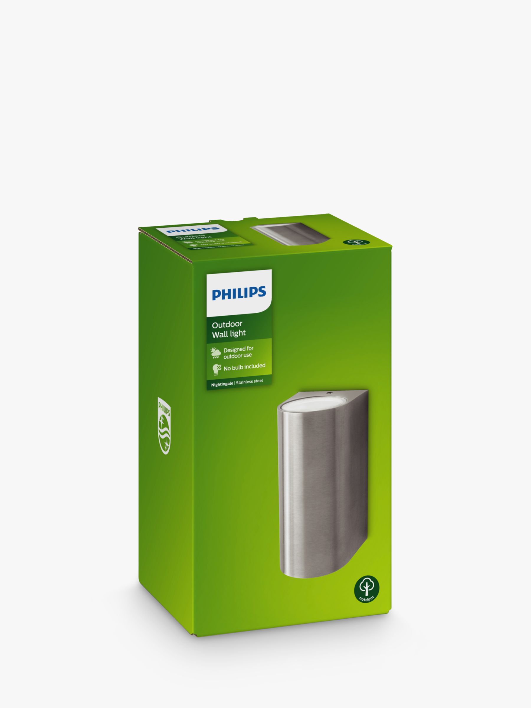 Photo of Philips nightingale led outdoor wall light stainless steel