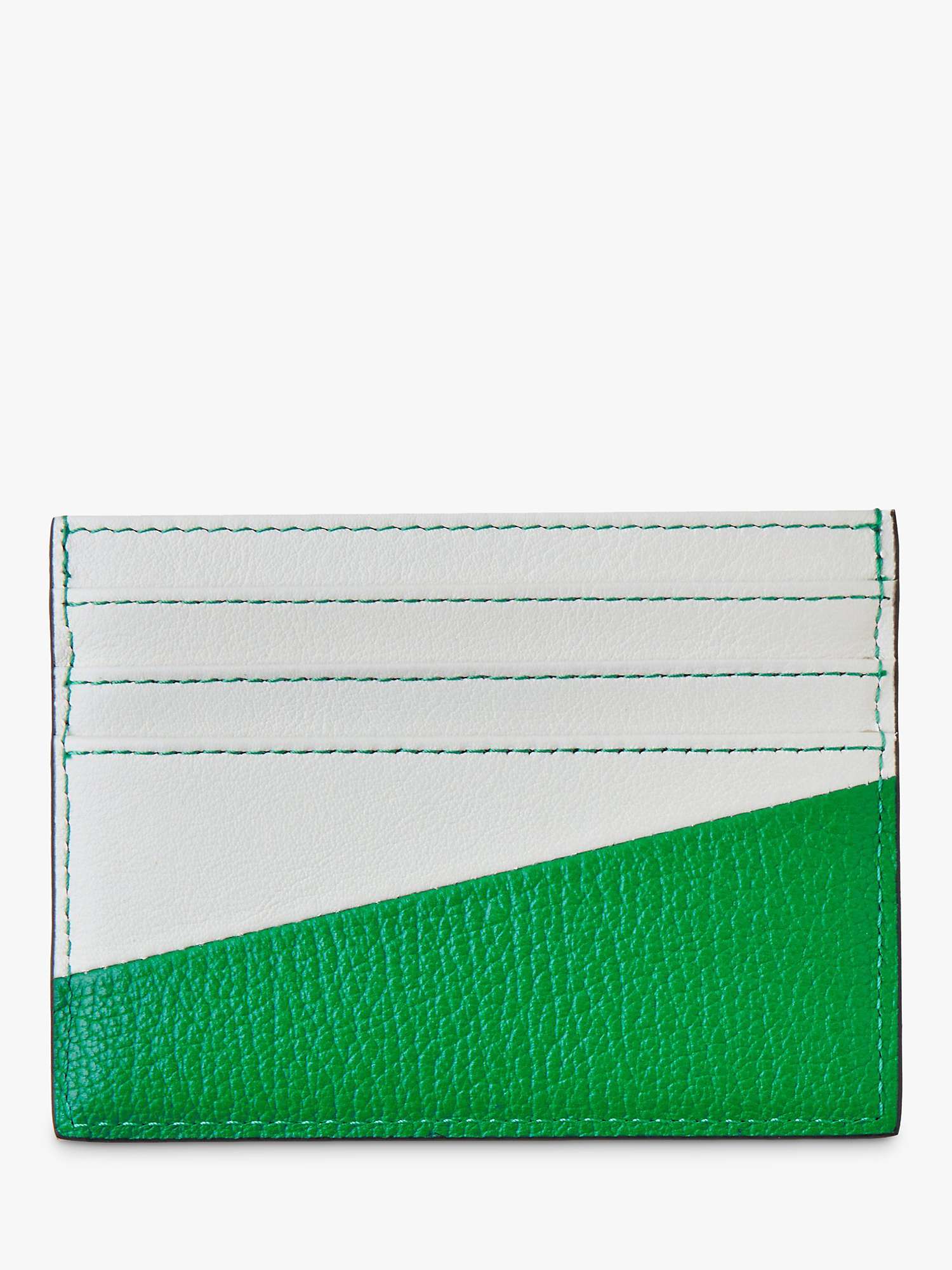 Mulberry Silk Calf Leather Zipped Credit Card Slip, Lawn Green/White at ...