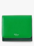 Mulberry Continental Heavy Grain Leather Small French Purse, Mulberry Green/Lawn Green