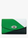 Mulberry Darley Silky Calf Leather Wallet, Lawn Green/White
