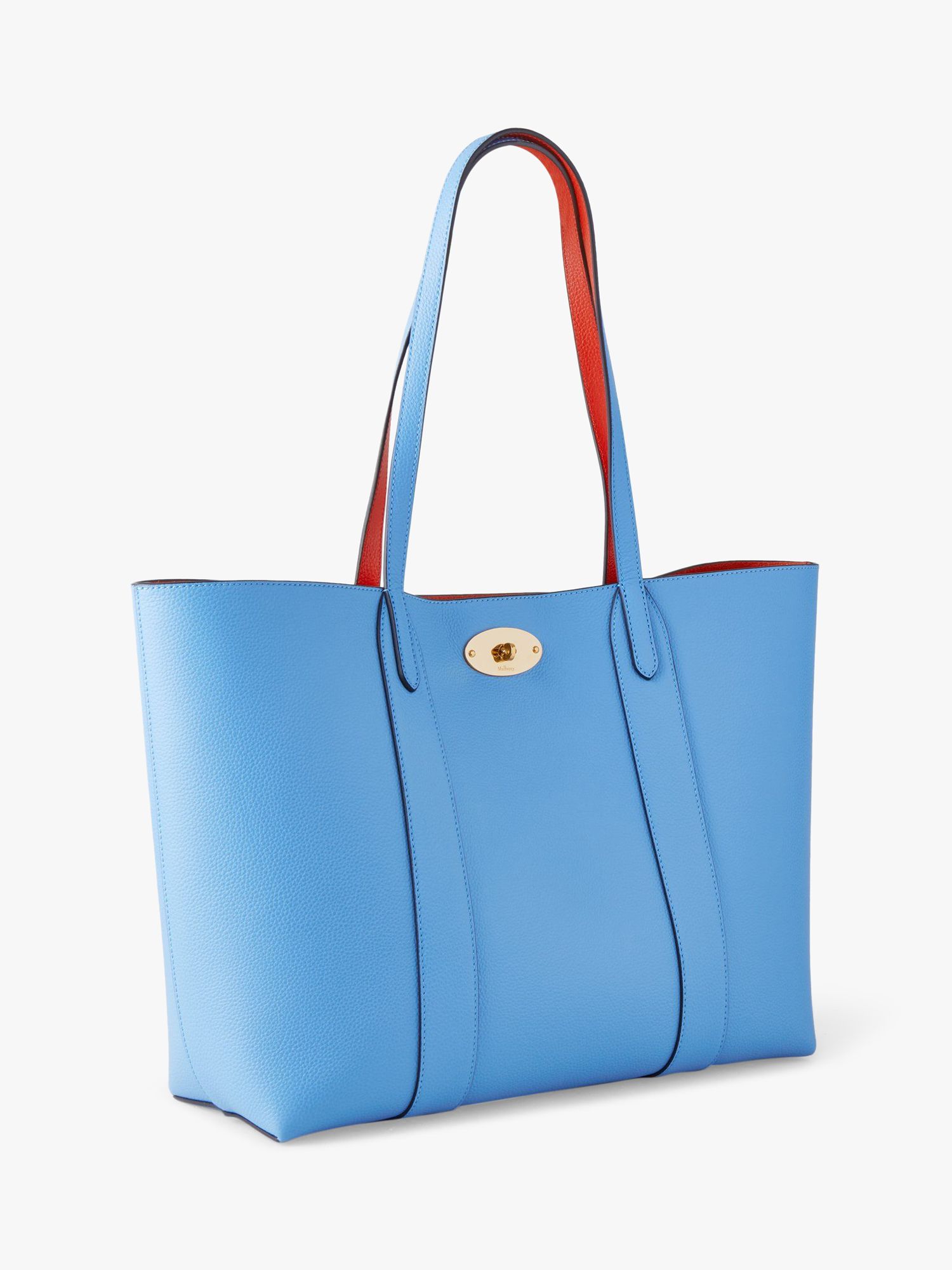 Mulberry Bayswater Small Classic Grain Leather Tote Bag, Cornflower ...