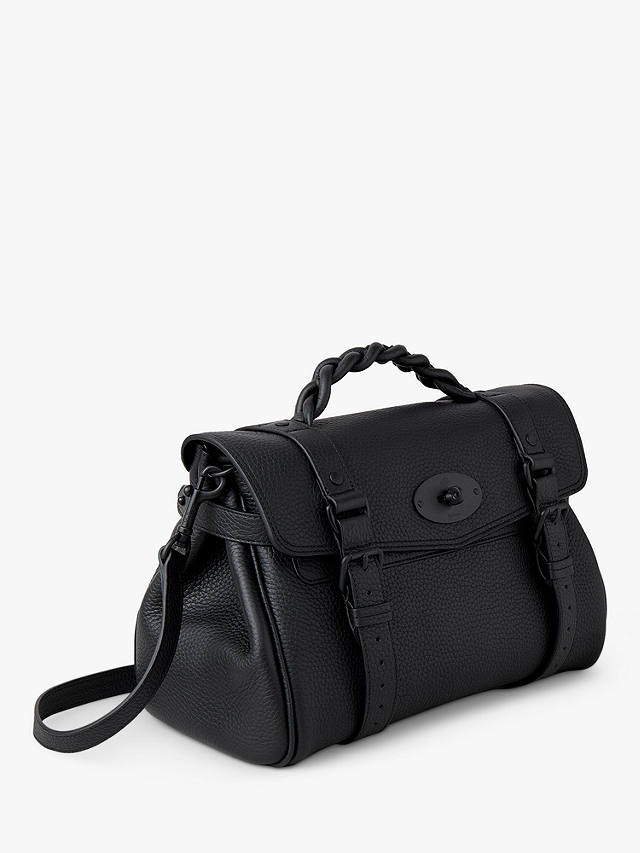 Mulberry Alexa Heavy Grain Leather Shoulder Bag, Black/Black
