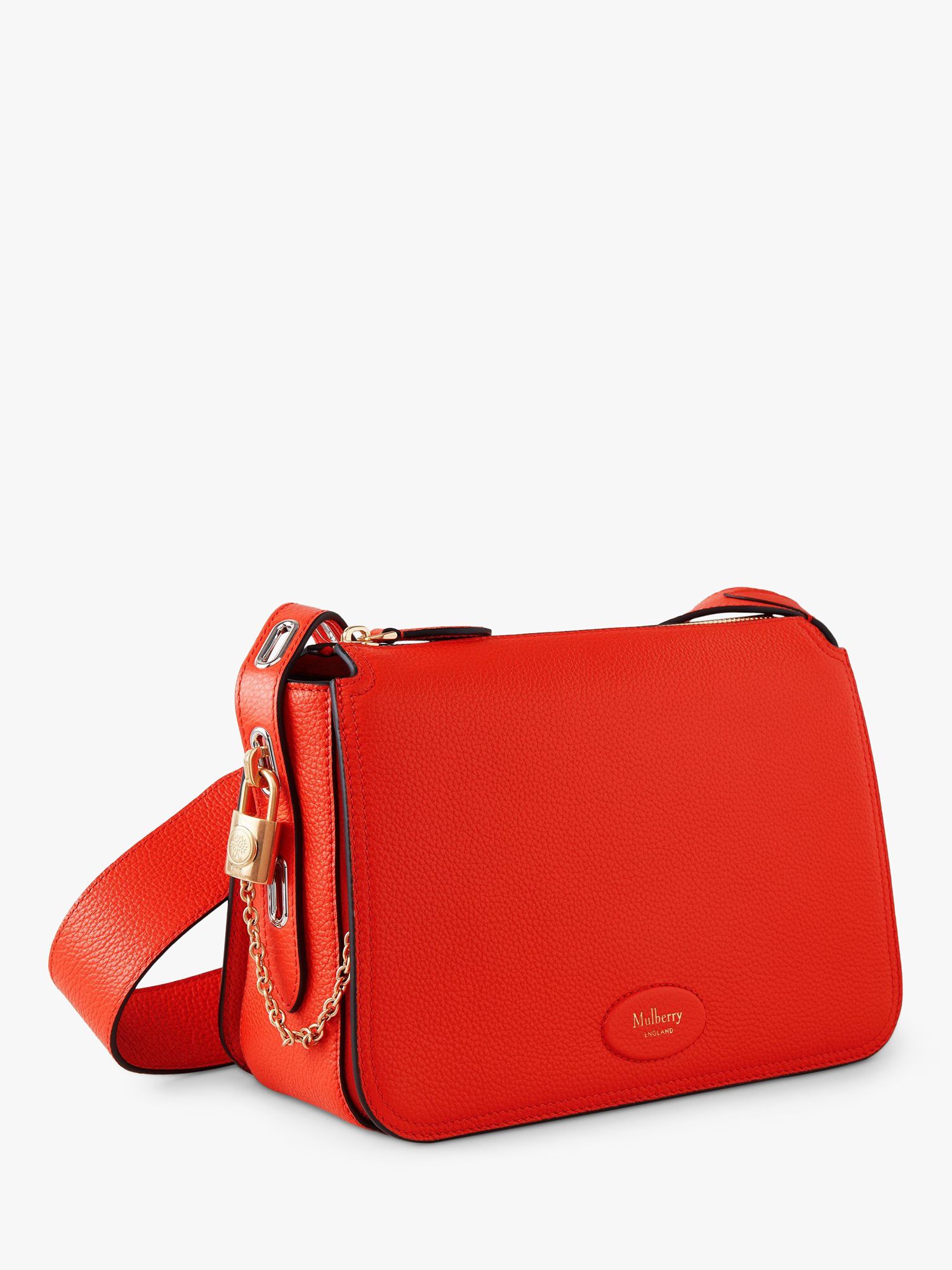 Mulberry Billie Small Classic Grain Leather Cross Body Bag, Coral ...