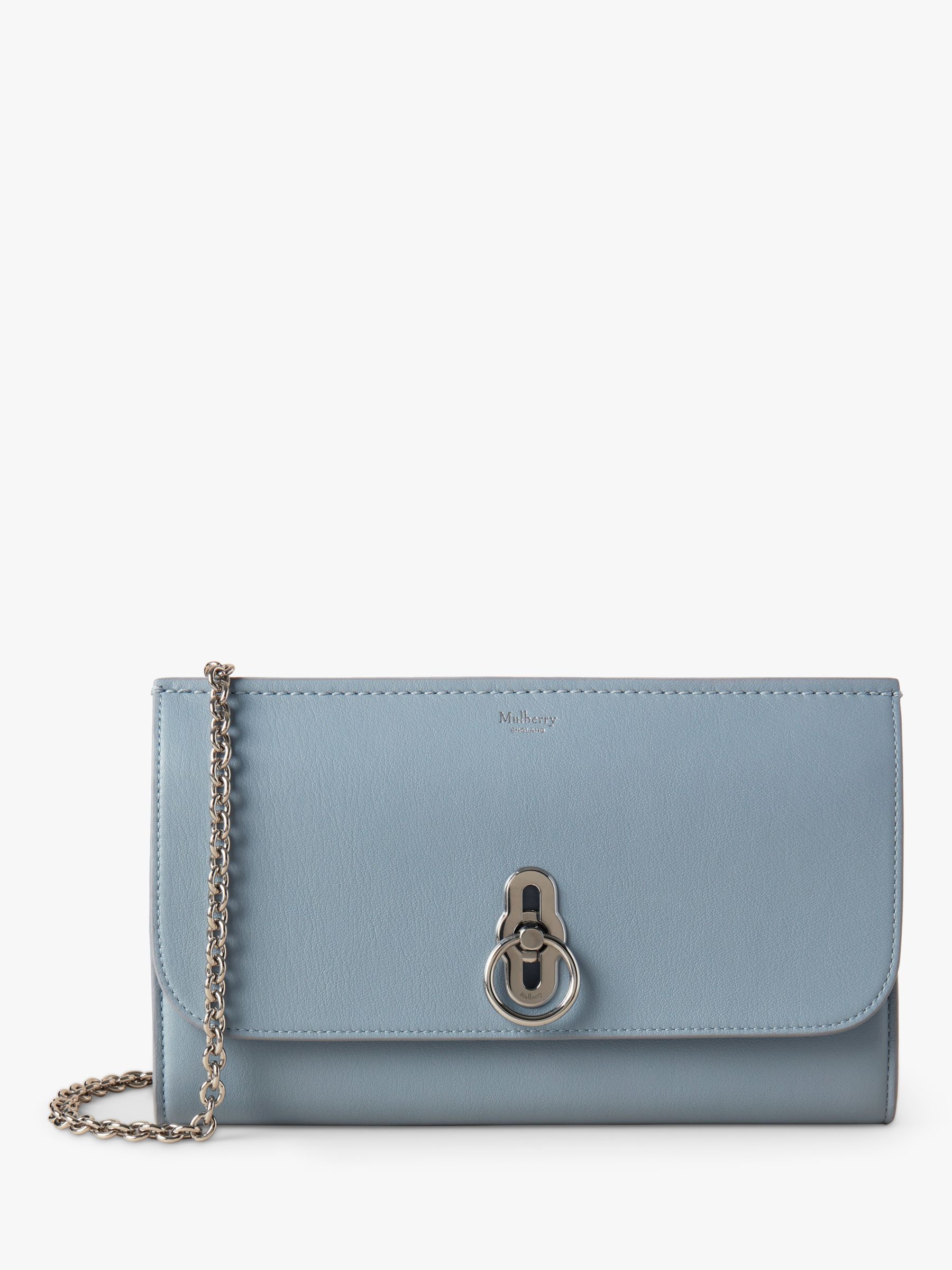 Mulberry Amberley Silky Calf Leather Clutch Bag, Cloud at John Lewis ...