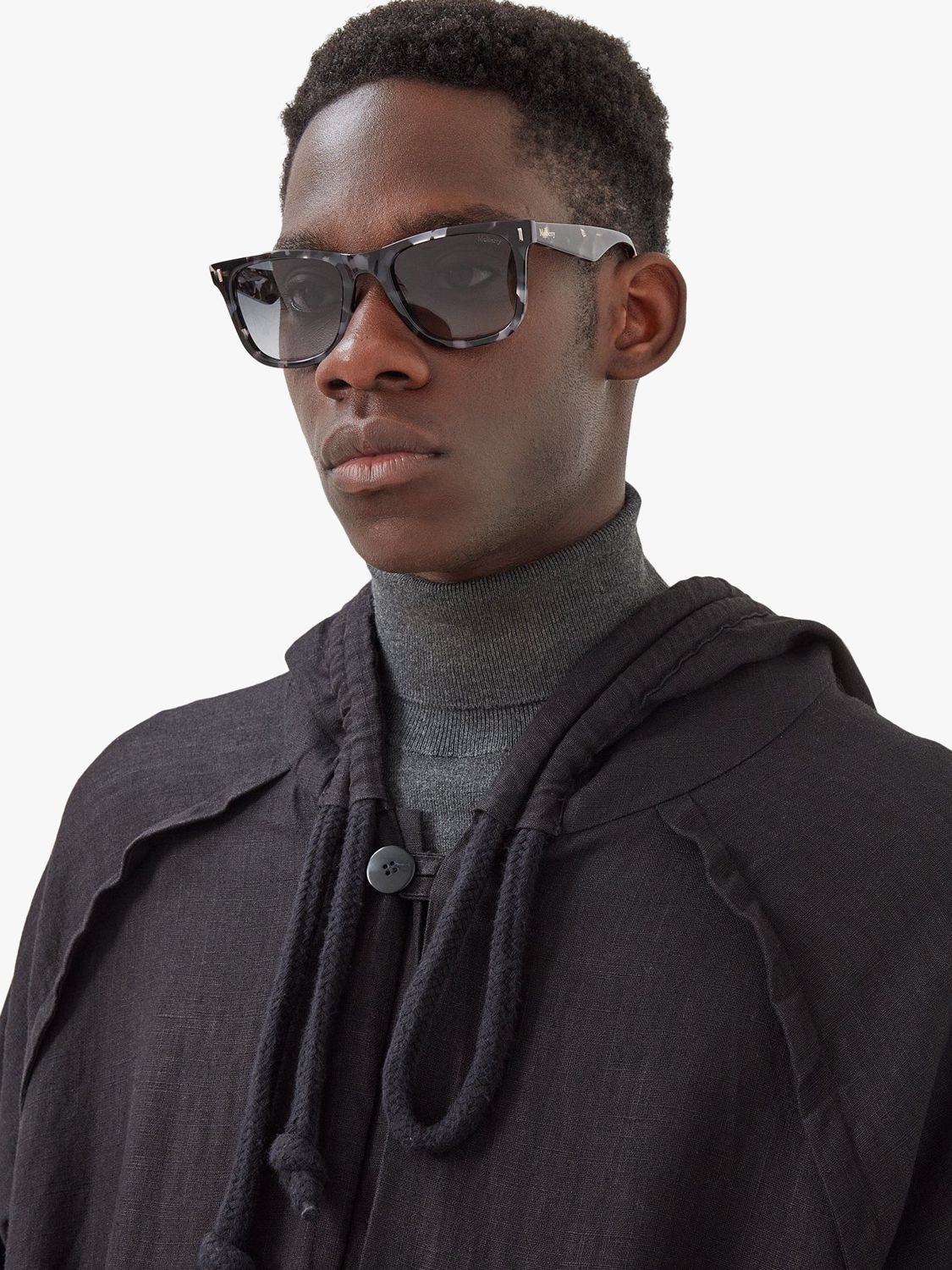 Mulberry Alex Rectangular Frame Sunglasses, Grey at John Lewis & Partners