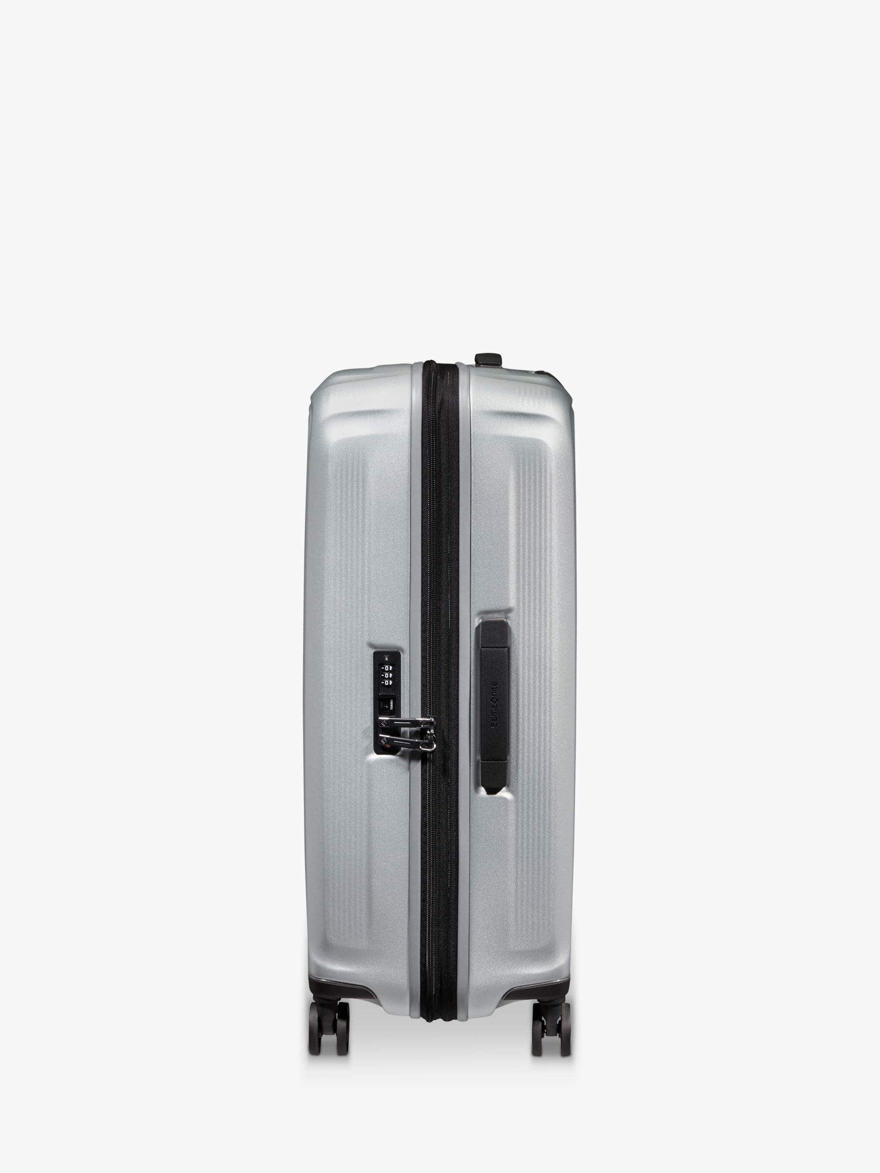 Samsonite Nuon 8-Wheel 69cm Expandable Medium Suitcase, Matt Silver