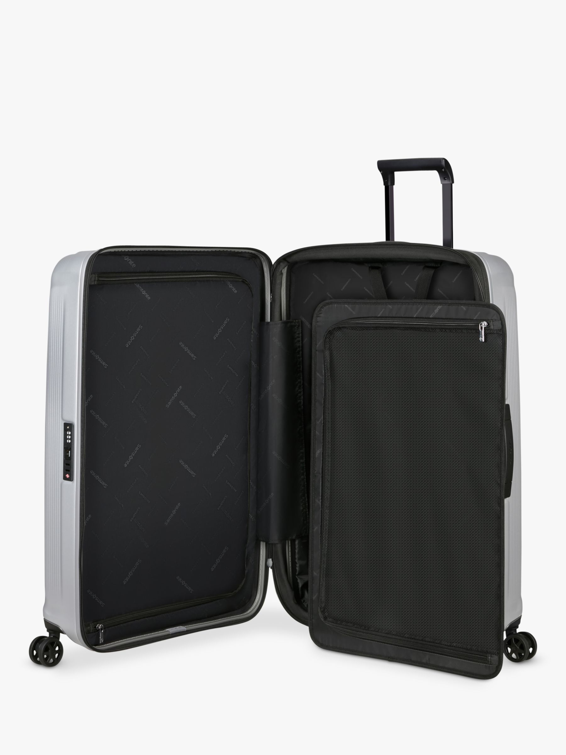 Samsonite Nuon 8-Wheel 75cm Expandable Large Suitcase, Matt Silver
