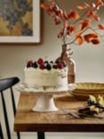 John Lewis Scalloped Speckled Stoneware Cake Stand, 28cm, Off White