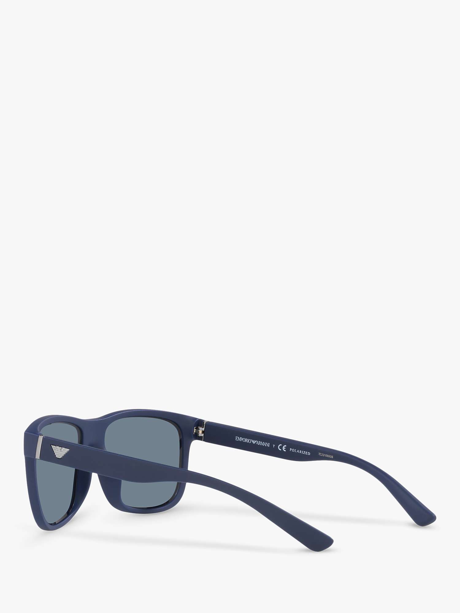 Buy Emporio Armani EA4182U Men's Polarised Square Sunglasses, Matte Blue/Blue Online at johnlewis.com
