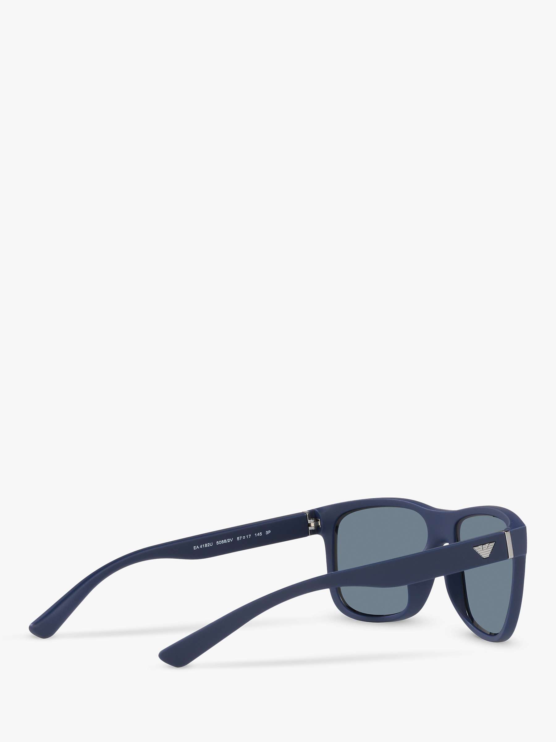Buy Emporio Armani EA4182U Men's Polarised Square Sunglasses, Matte Blue/Blue Online at johnlewis.com