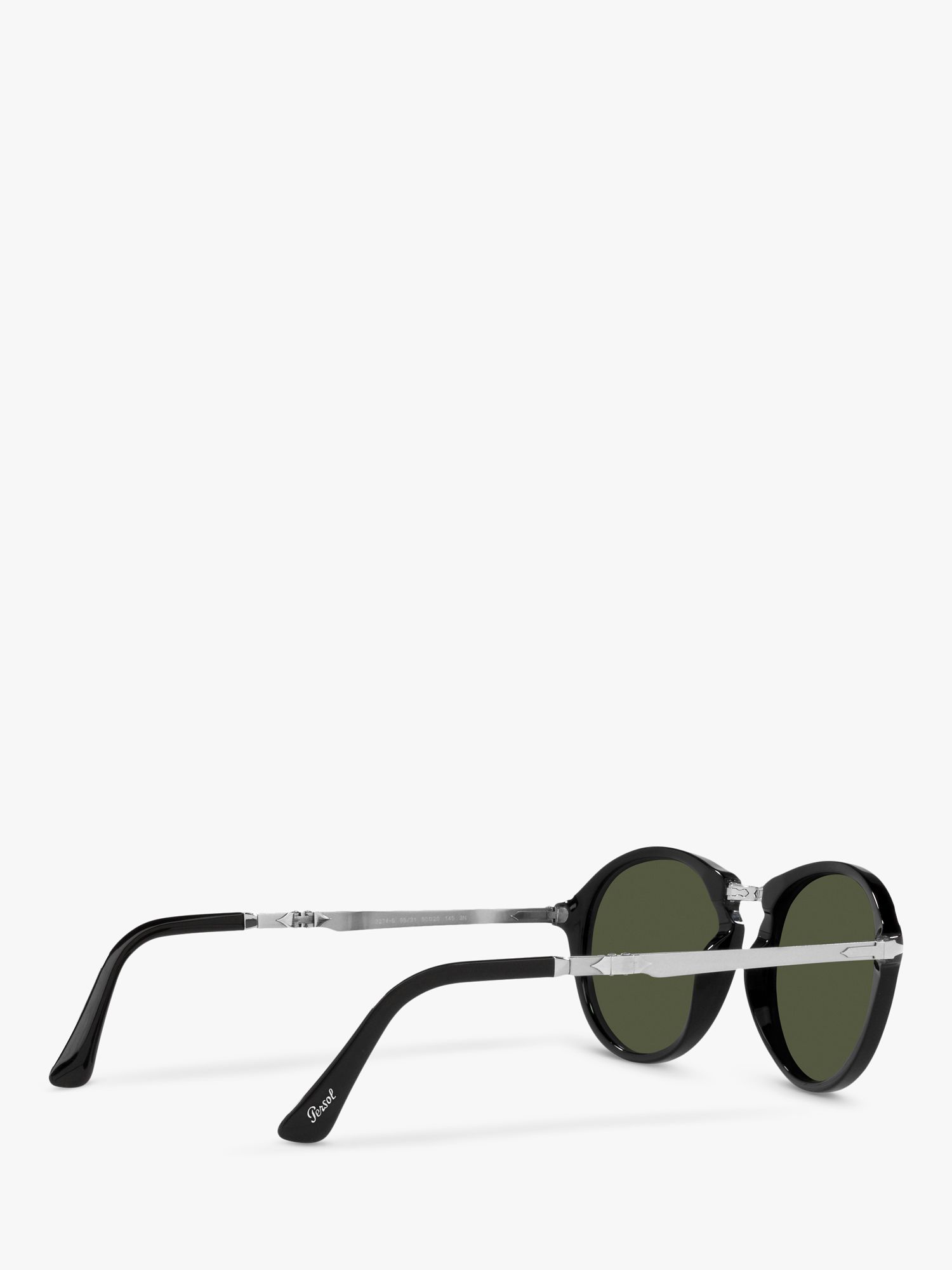 Persol PO3274S Unisex Oval Sunglasses, Black/Green