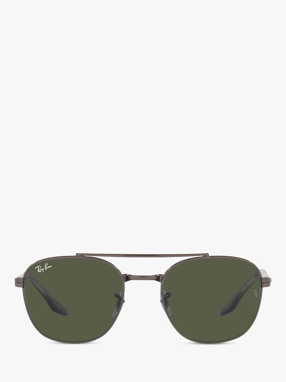 Buy Ray-Ban RB3688 Unisex Square Sunglasses, Gunmetal/Green Online at johnlewis.com