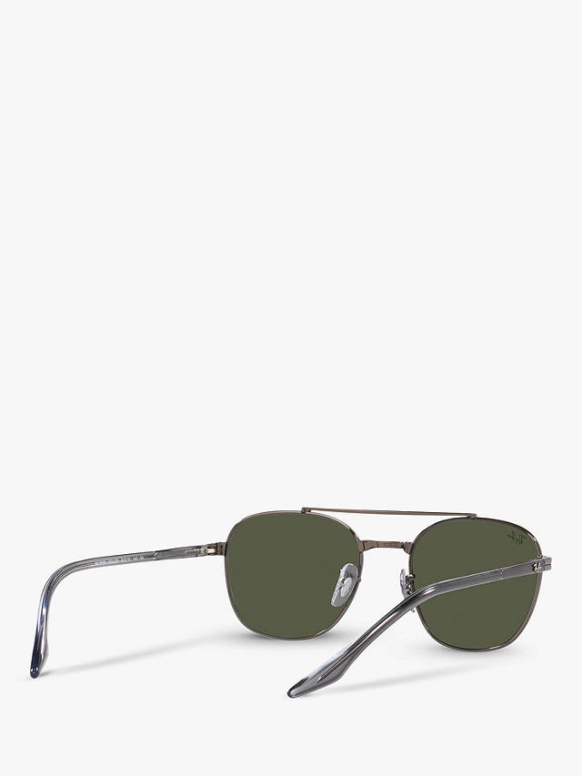 Ray-Ban RB3688 Unisex Square Sunglasses, Gunmetal/Green