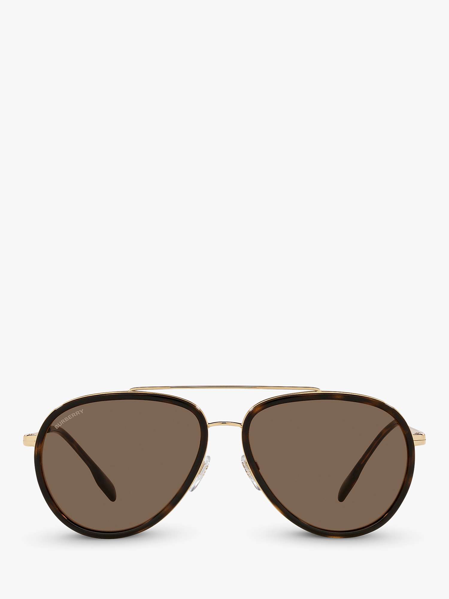 Buy Burberry BE3125 Men's Oliver Aviator Sunglasses, Gold/Brown Online at johnlewis.com