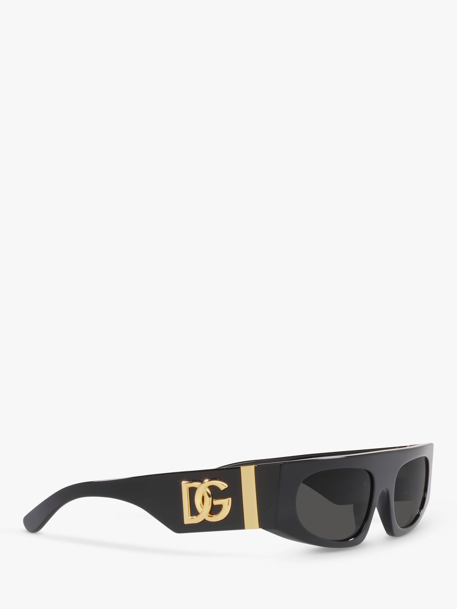 Buy Dolce & Gabbana DG4411 Women's Rectangular Sunglasses, Black/Grey Online at johnlewis.com