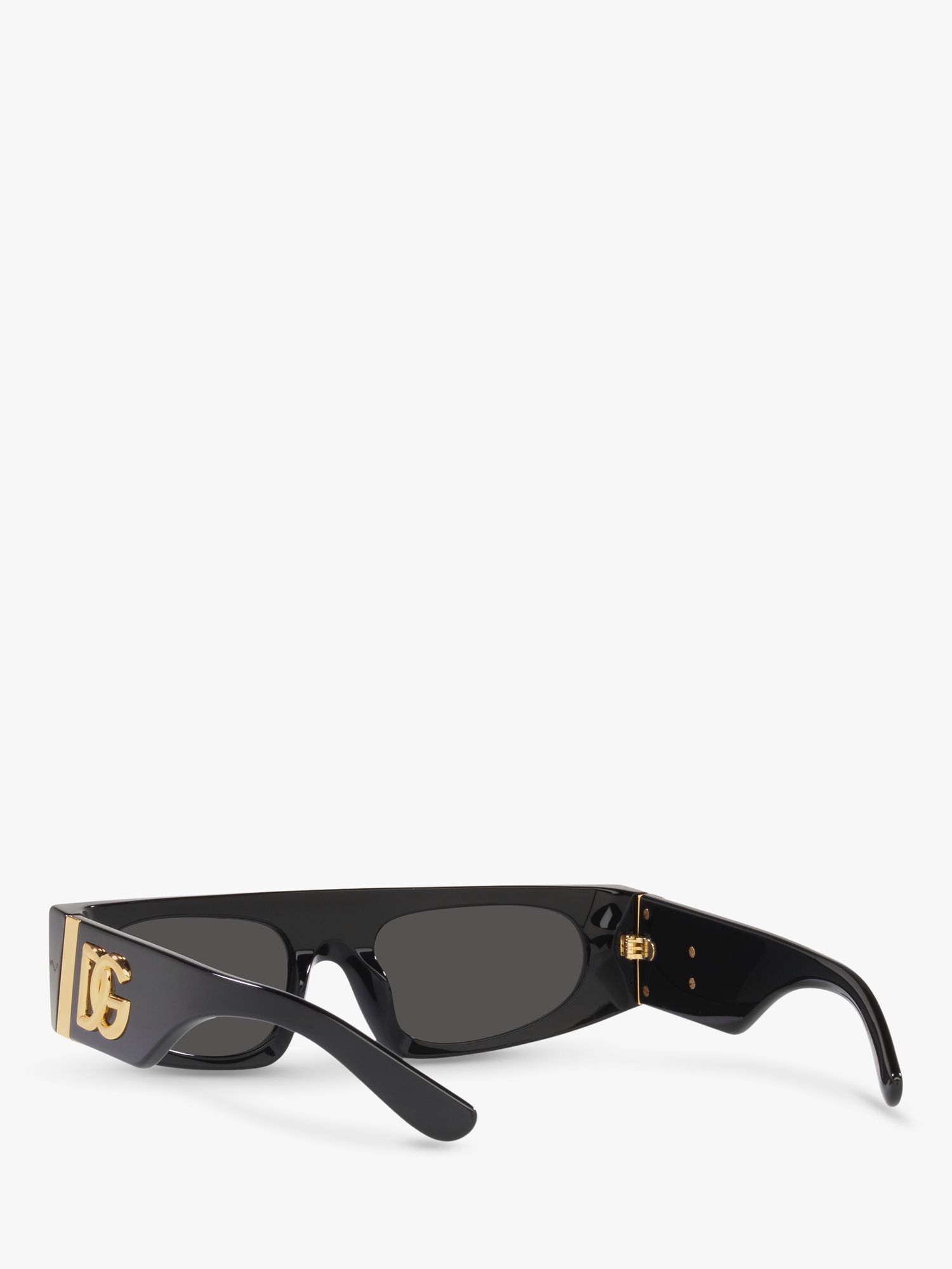 Dolce & Gabbana DG4411 Women's Rectangular Sunglasses, Black/Grey