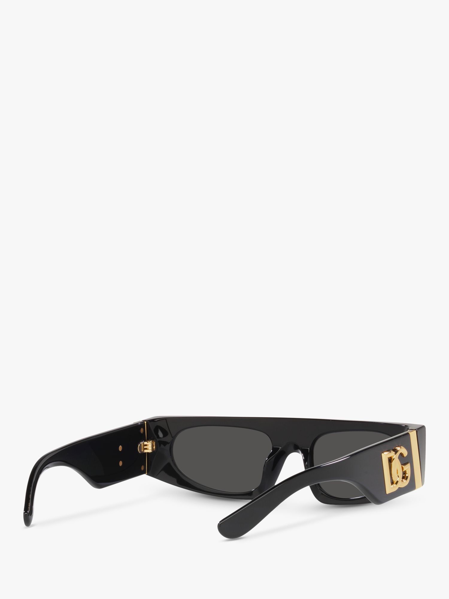 Dolce & Gabbana DG4411 Women's Rectangular Sunglasses, Black/Grey at John  Lewis & Partners