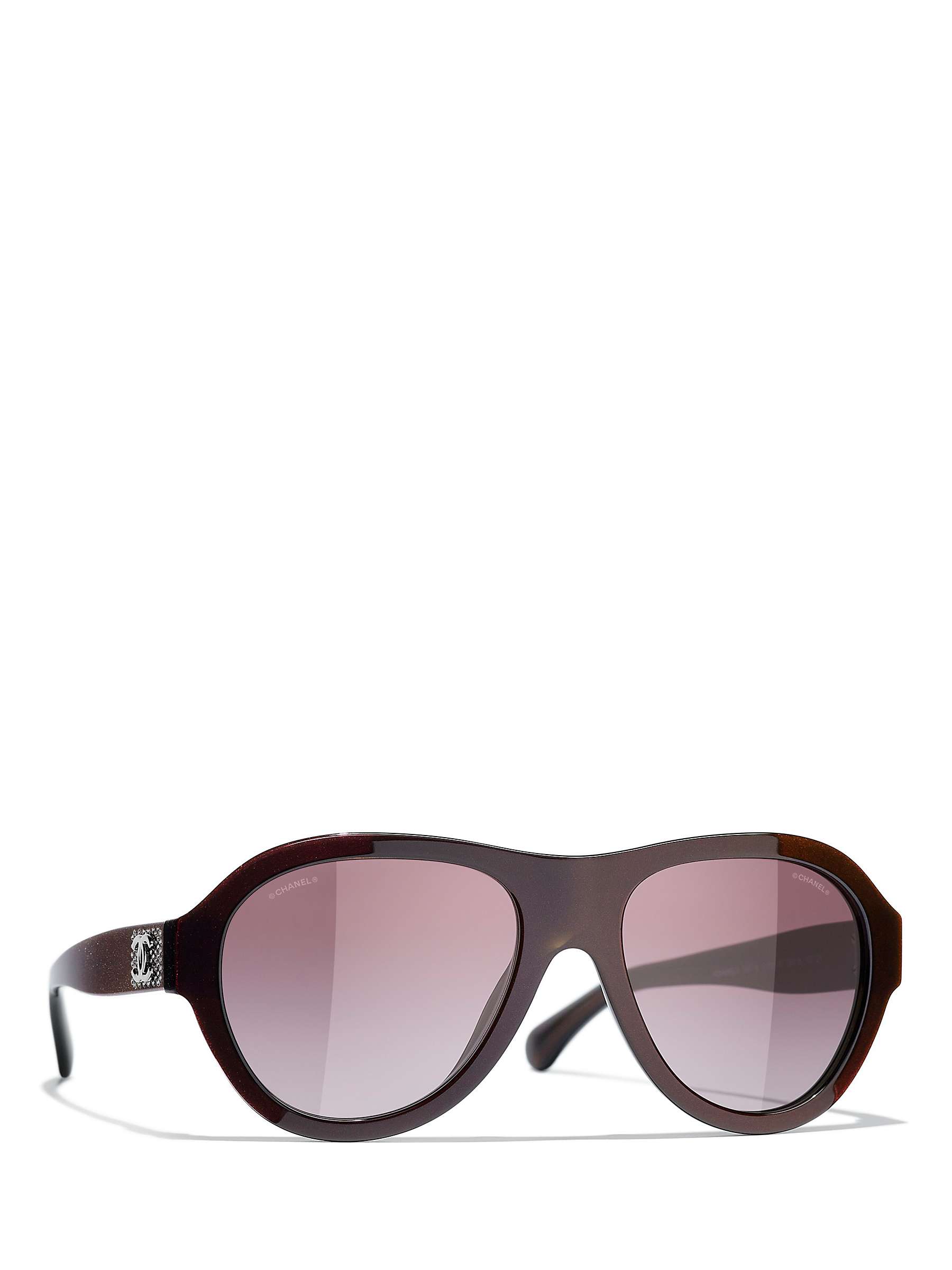 Buy CHANEL Oval Sunglasses CH5467B Iridescent Red/Violet Gradient Online at johnlewis.com