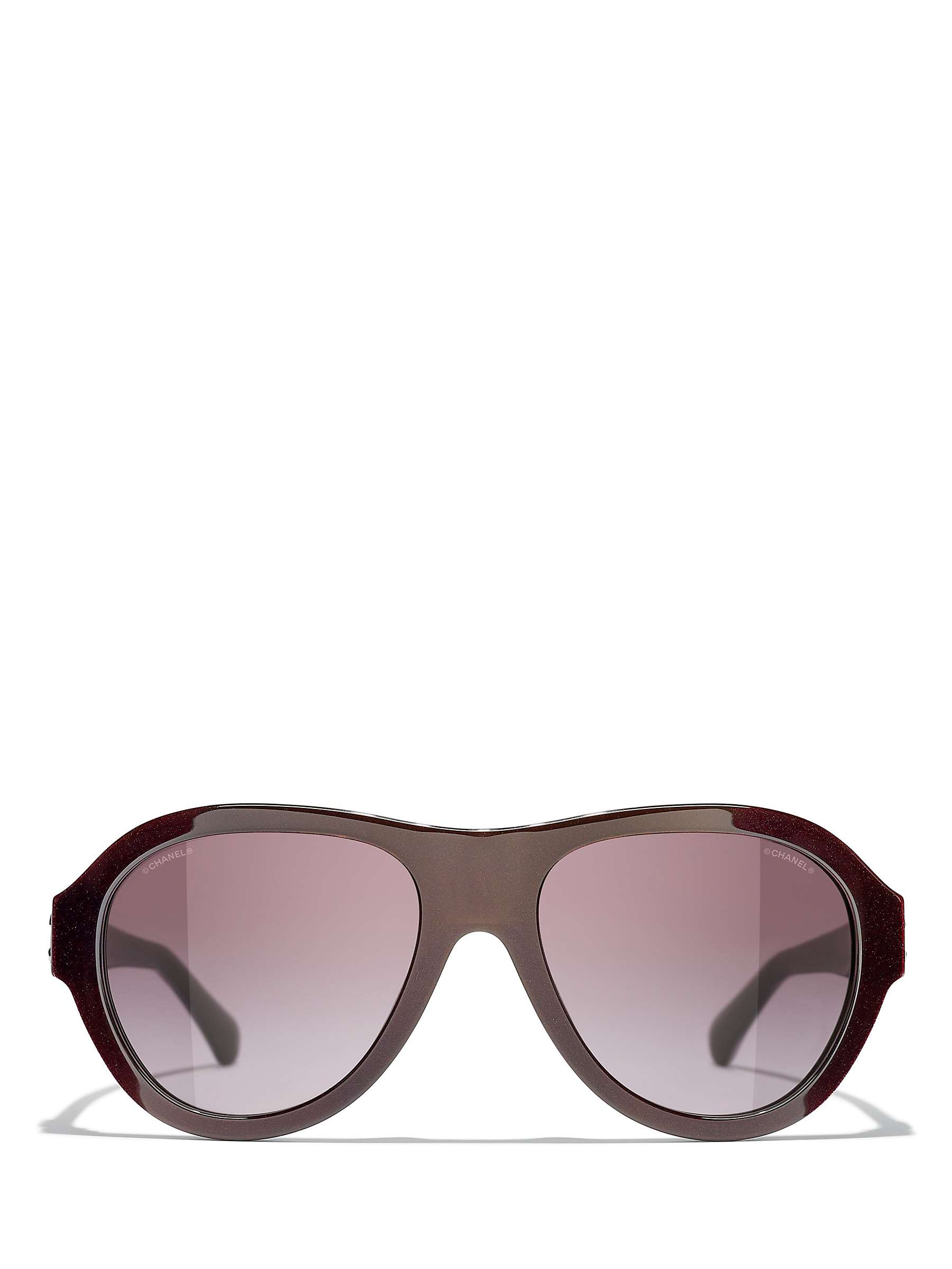 CHANEL Oval Sunglasses CH5467B Iridescent Red/Violet Gradient at John Lewis  & Partners