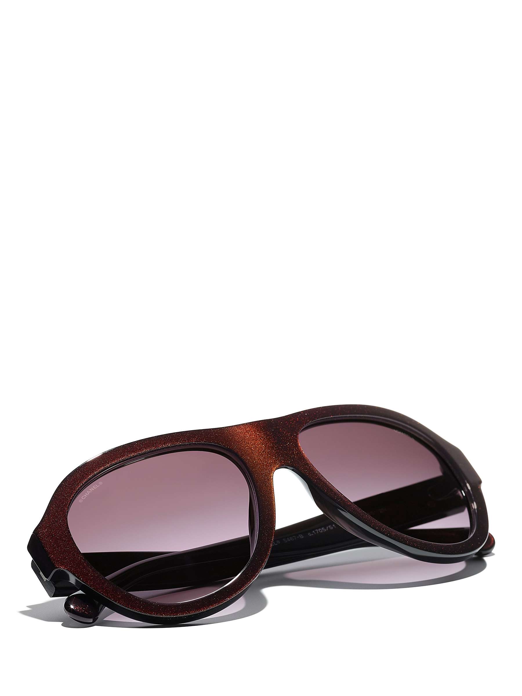 Buy CHANEL Oval Sunglasses CH5467B Iridescent Red/Violet Gradient Online at johnlewis.com