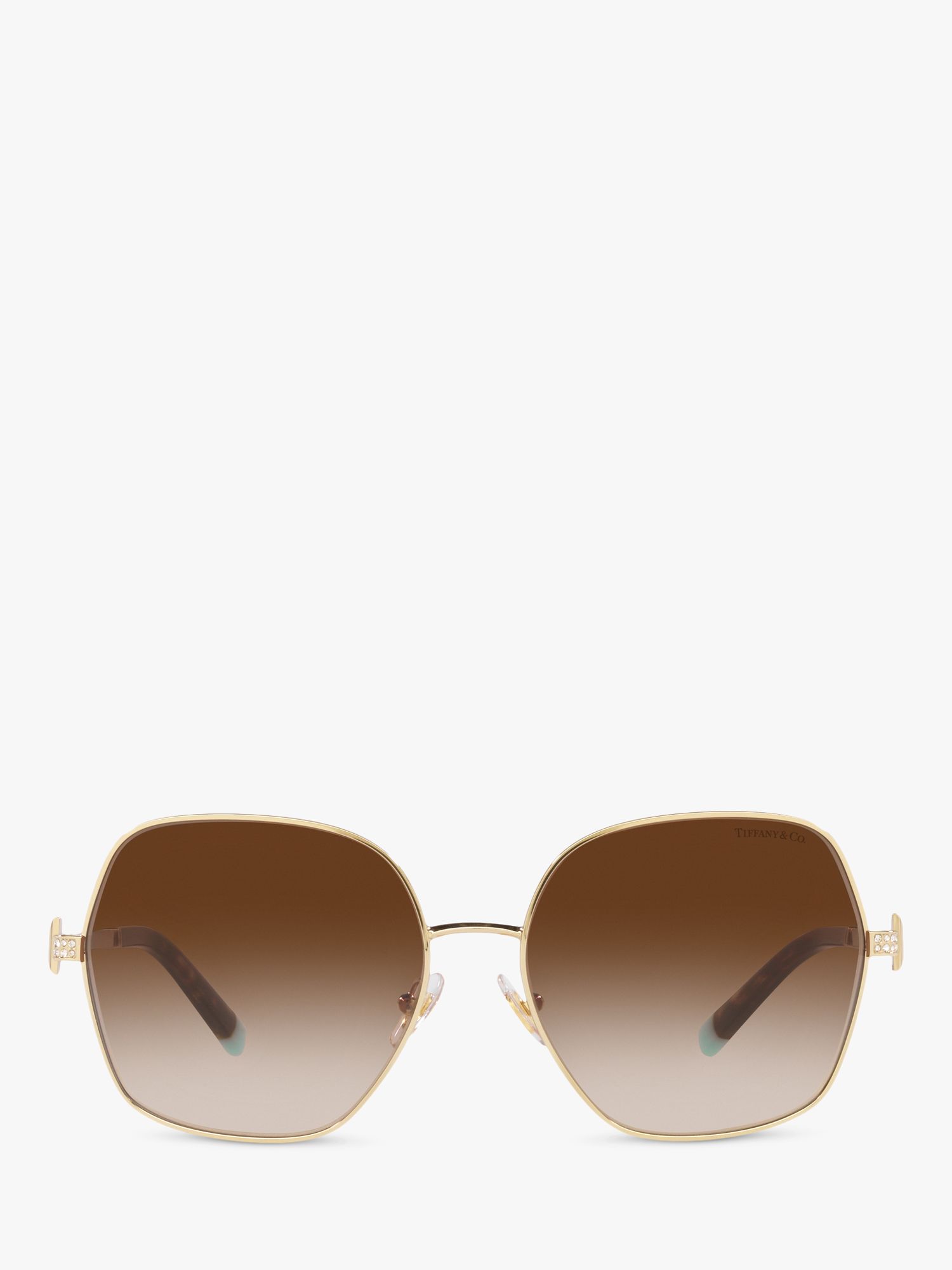 Tiffany & Co TF3085B Women's Irregular Sunglasses, Pale Gold/Brown ...