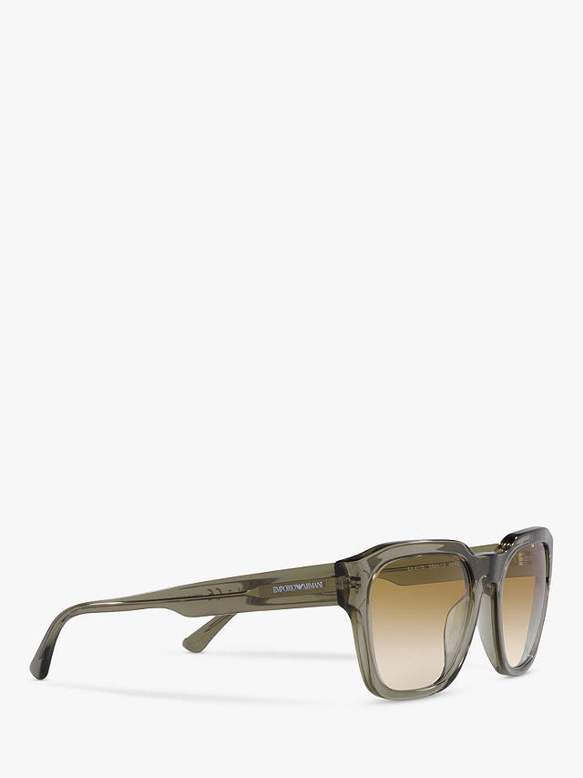Emporio Armani EA4175 Men's Square Sunglasses,Transparent Green/Brown Gradient