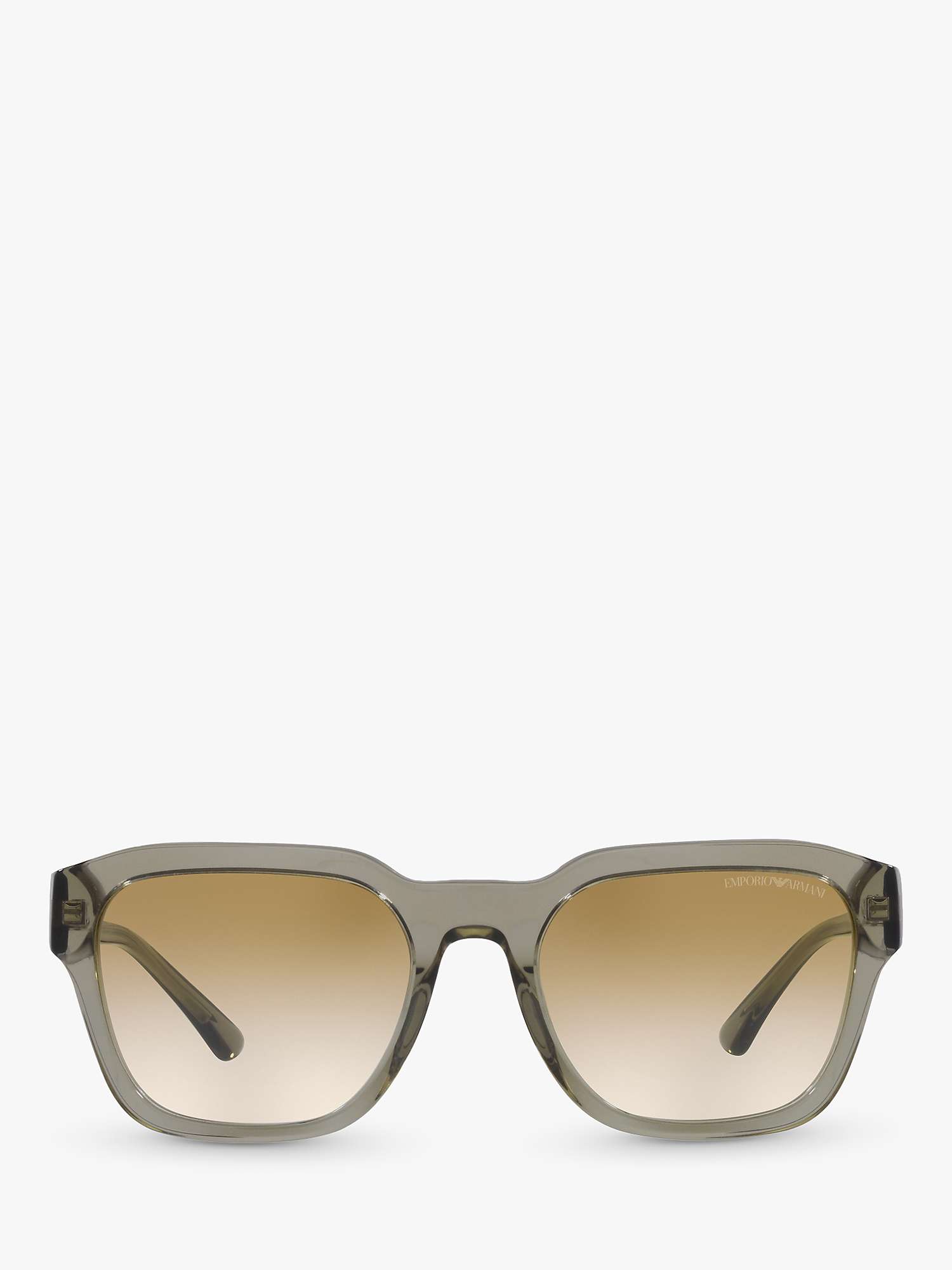 Buy Emporio Armani EA4175 Men's Square Sunglasses,Transparent Green/Brown Gradient Online at johnlewis.com
