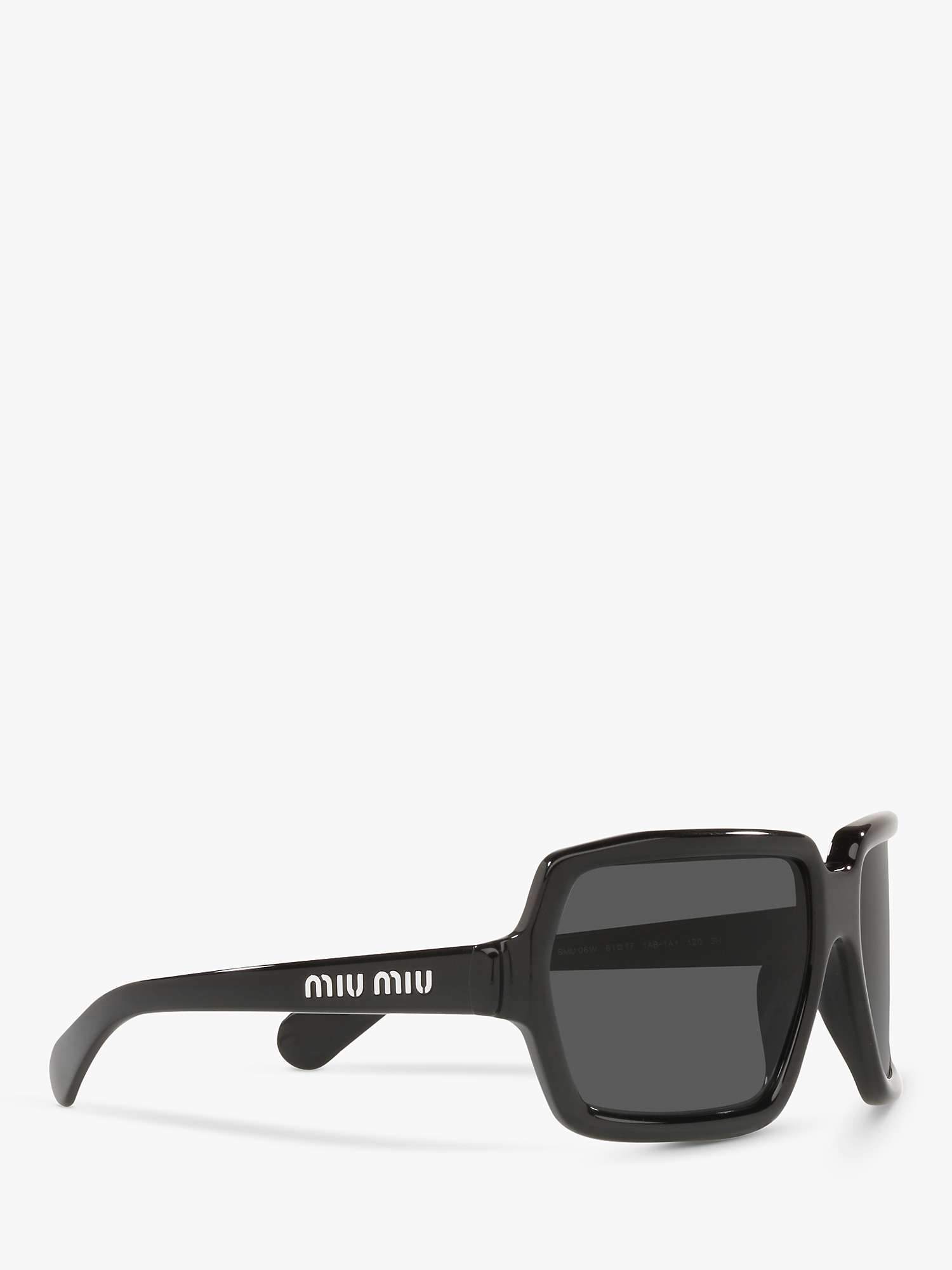 Buy Miu Miu MU 06WS Women's Irregular Sunglasses, Black/Grey Online at johnlewis.com