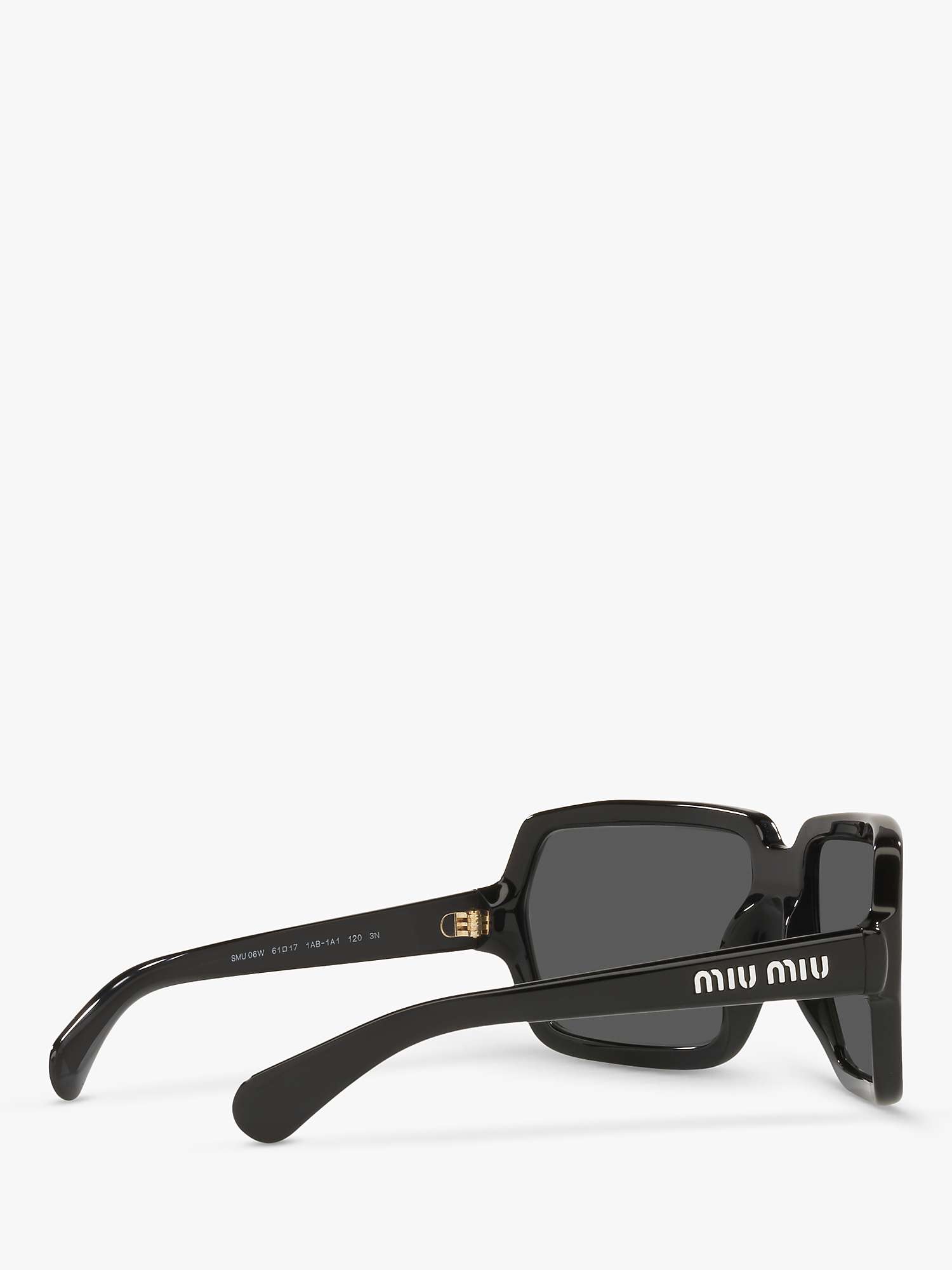 Buy Miu Miu MU 06WS Women's Irregular Sunglasses, Black/Grey Online at johnlewis.com