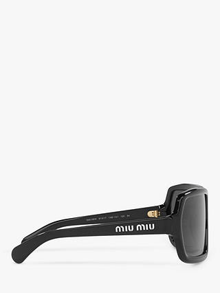 Miu Miu MU 06WS Women's Irregular Sunglasses, Black/Grey