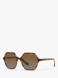 Vogue VO5361S Women's Polarised Irregular Sunglasses, Tortoise/Brown Gradient