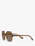 Vogue VO5361S Women's Polarised Irregular Sunglasses, Tortoise/Brown Gradient