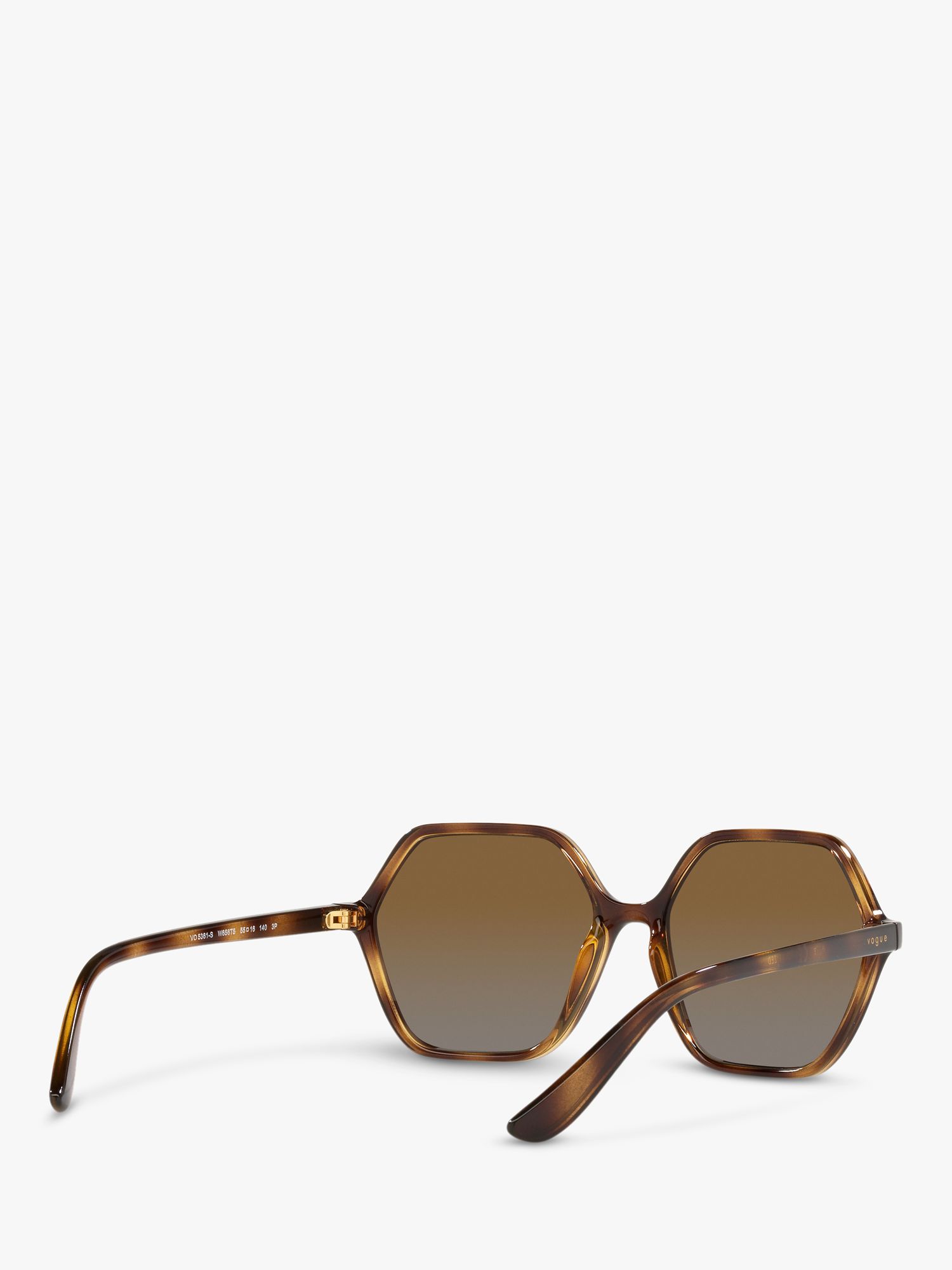 Vogue VO5361S Women's Polarised Irregular Sunglasses, Tortoise/Brown Gradient