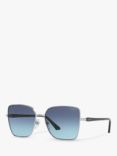Vogue VO4199S Women's Butterfly Sunglasses, Silver/Blue Gradient