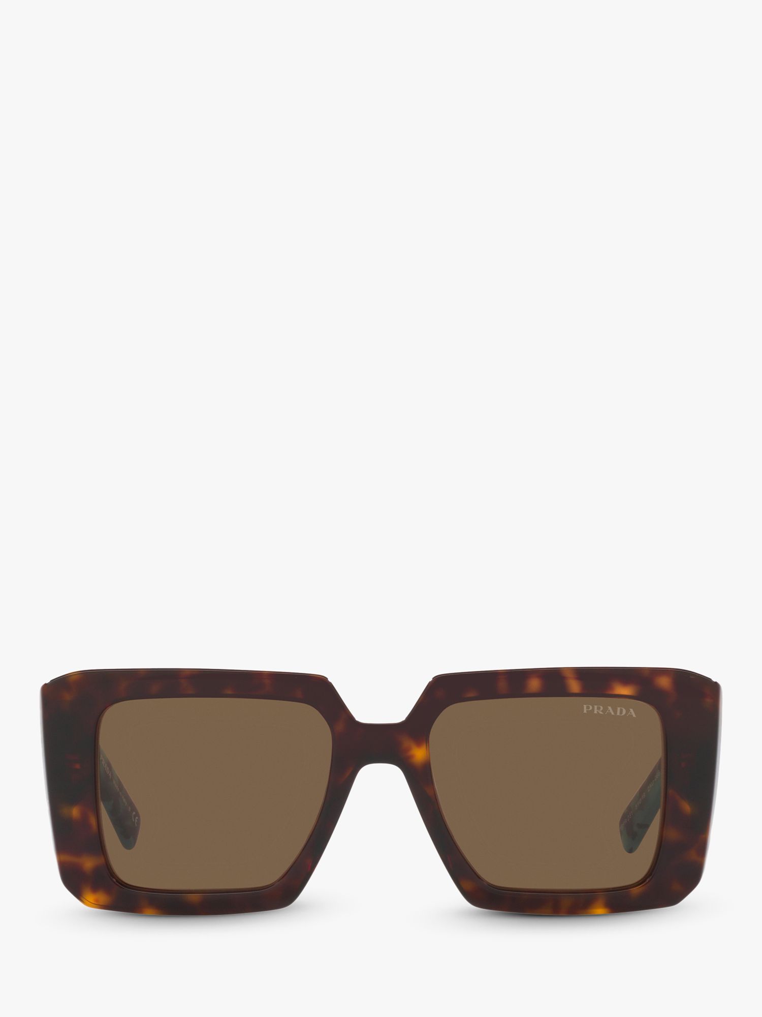 Prada PR 23YS Women's Chunky Square Sunglasses, Tortoise/Brown