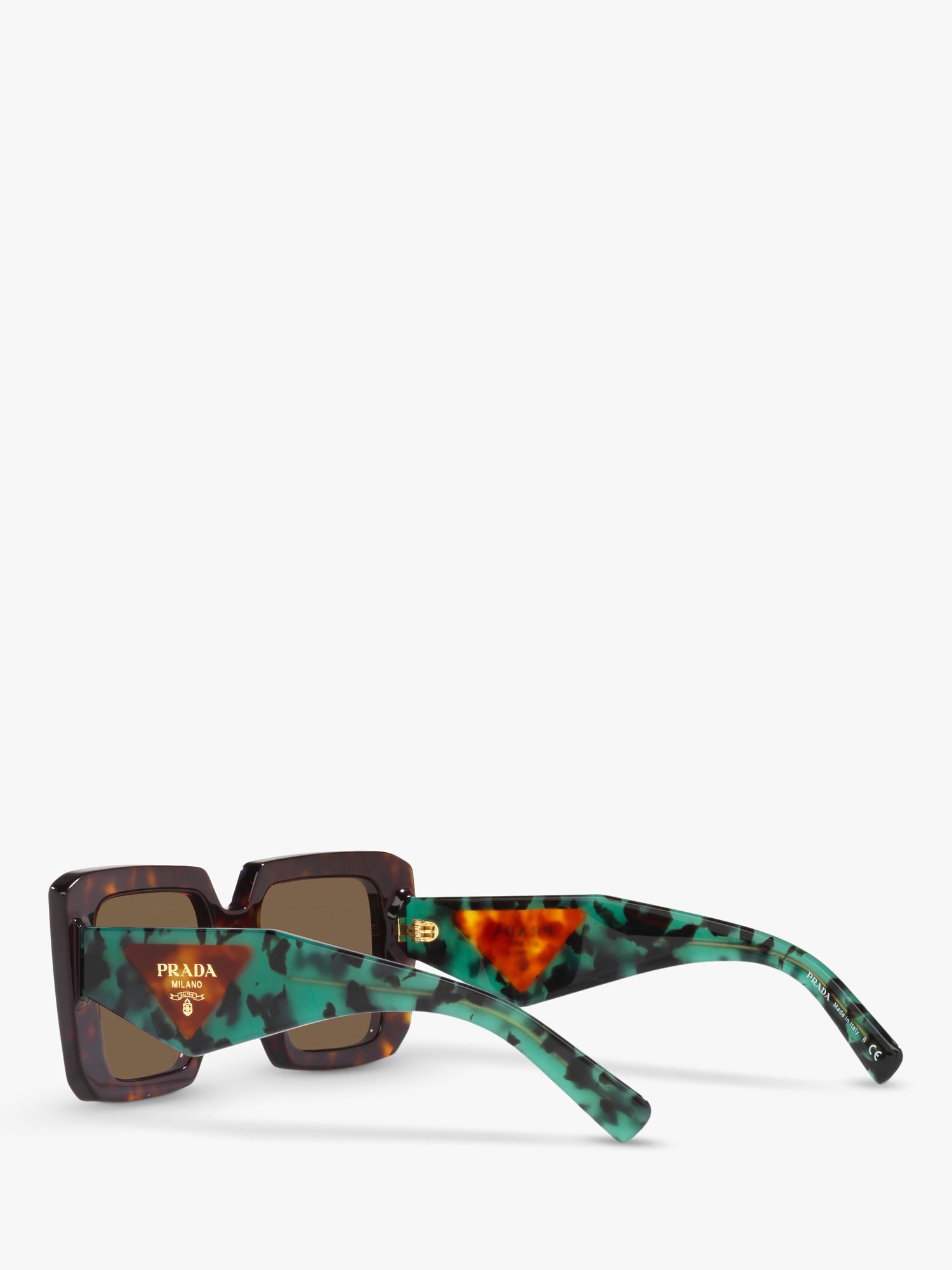 Prada PR 23YS Women's Chunky Square Sunglasses, Tortoise/Brown