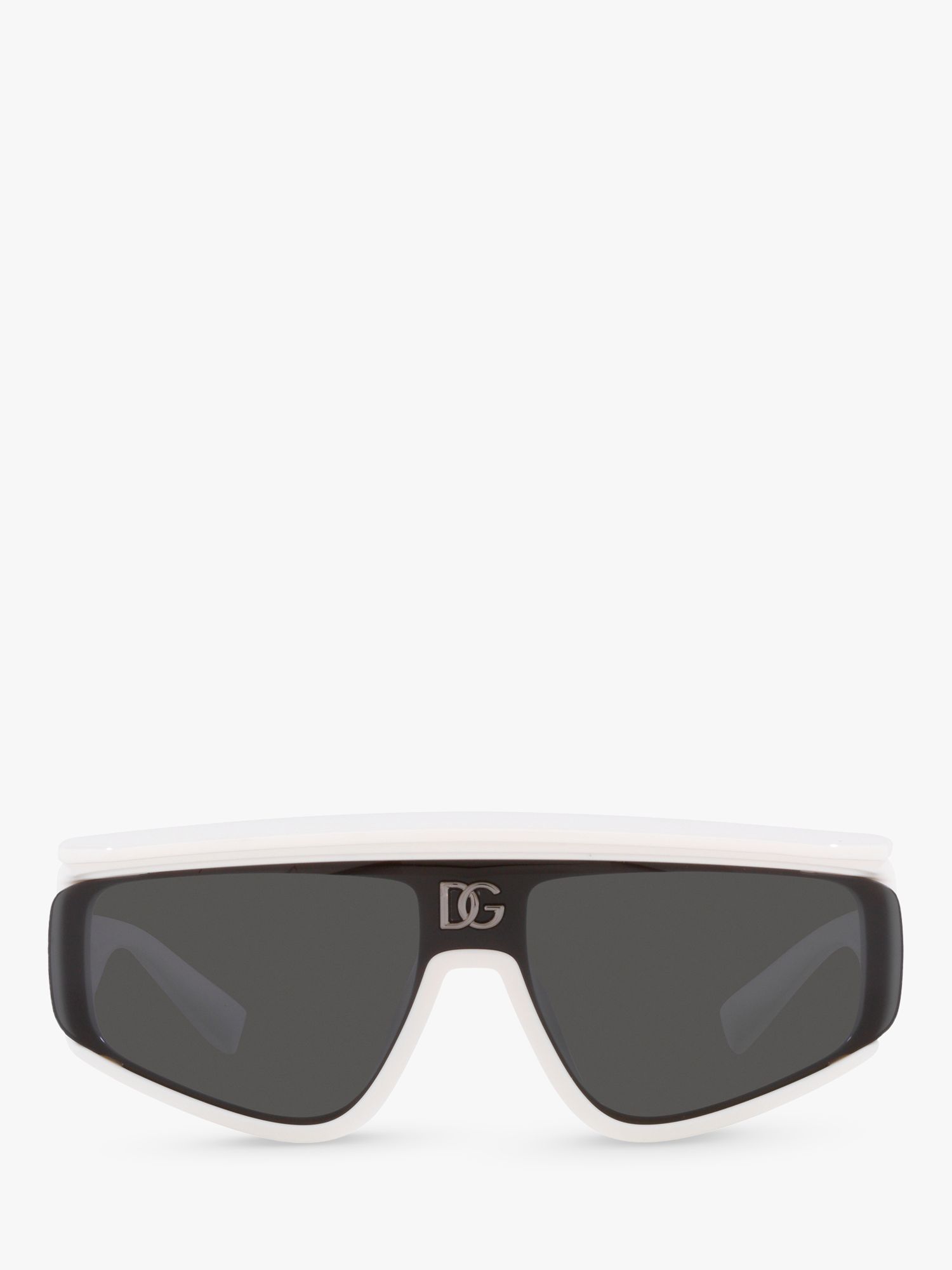 Dolce & Gabbana DG6177 Men's Rectangular Sunglasses, White/Grey at