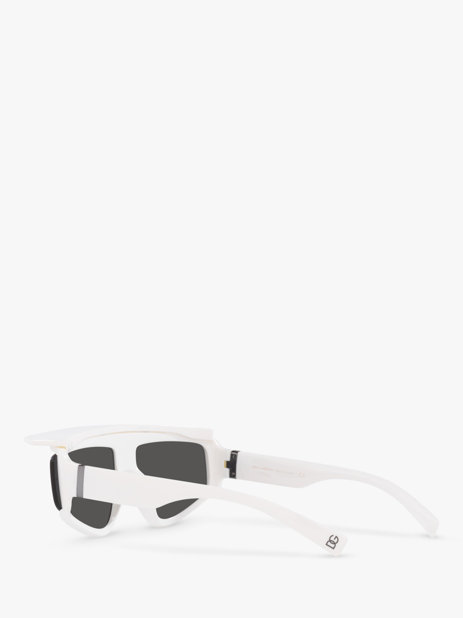 Dolce & Gabbana DG6177 Men's Rectangular Sunglasses, White/Grey at