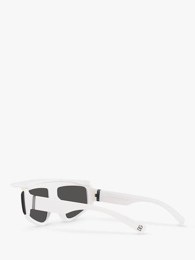 Dolce & Gabbana DG6177 Men's Rectangular Sunglasses, White/Grey