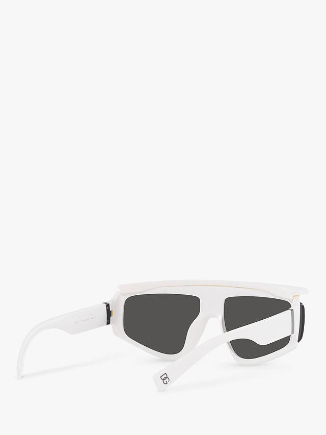 Dolce & Gabbana DG6177 Men's Rectangular Sunglasses, White/Grey