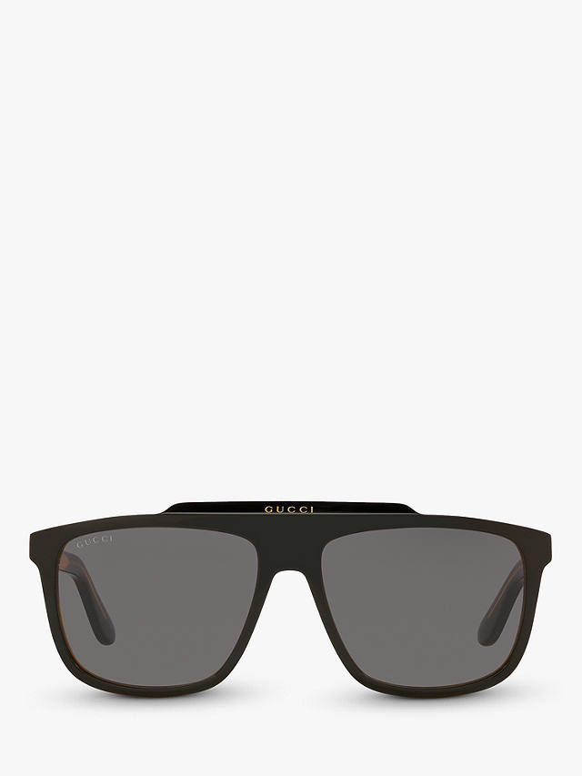 Gucci GG1039S Men's Aviator Sunglasses, Black/Grey
